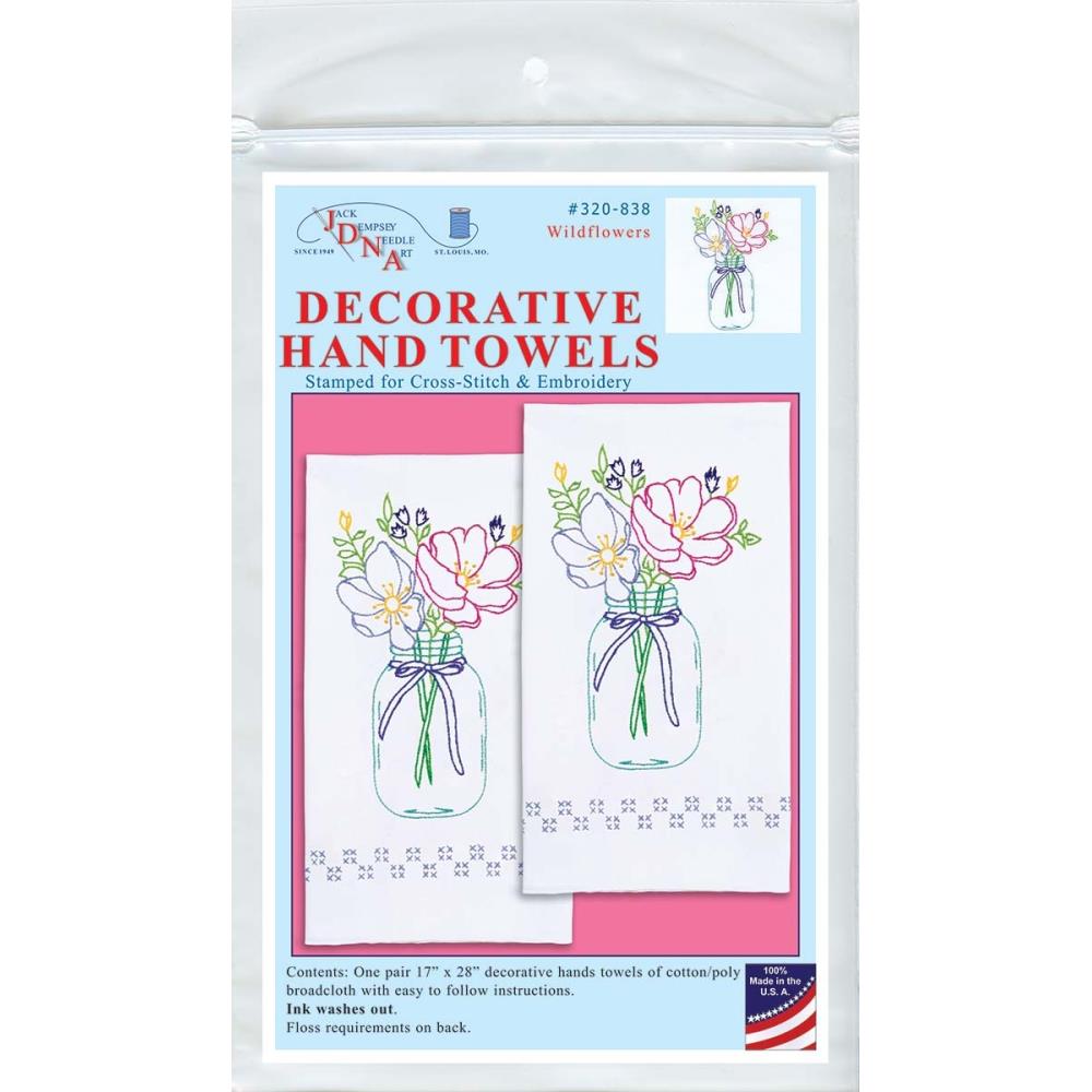 DIY Dempsey Wildflowers Stamped Embroidery Guest Hand Towel Kit