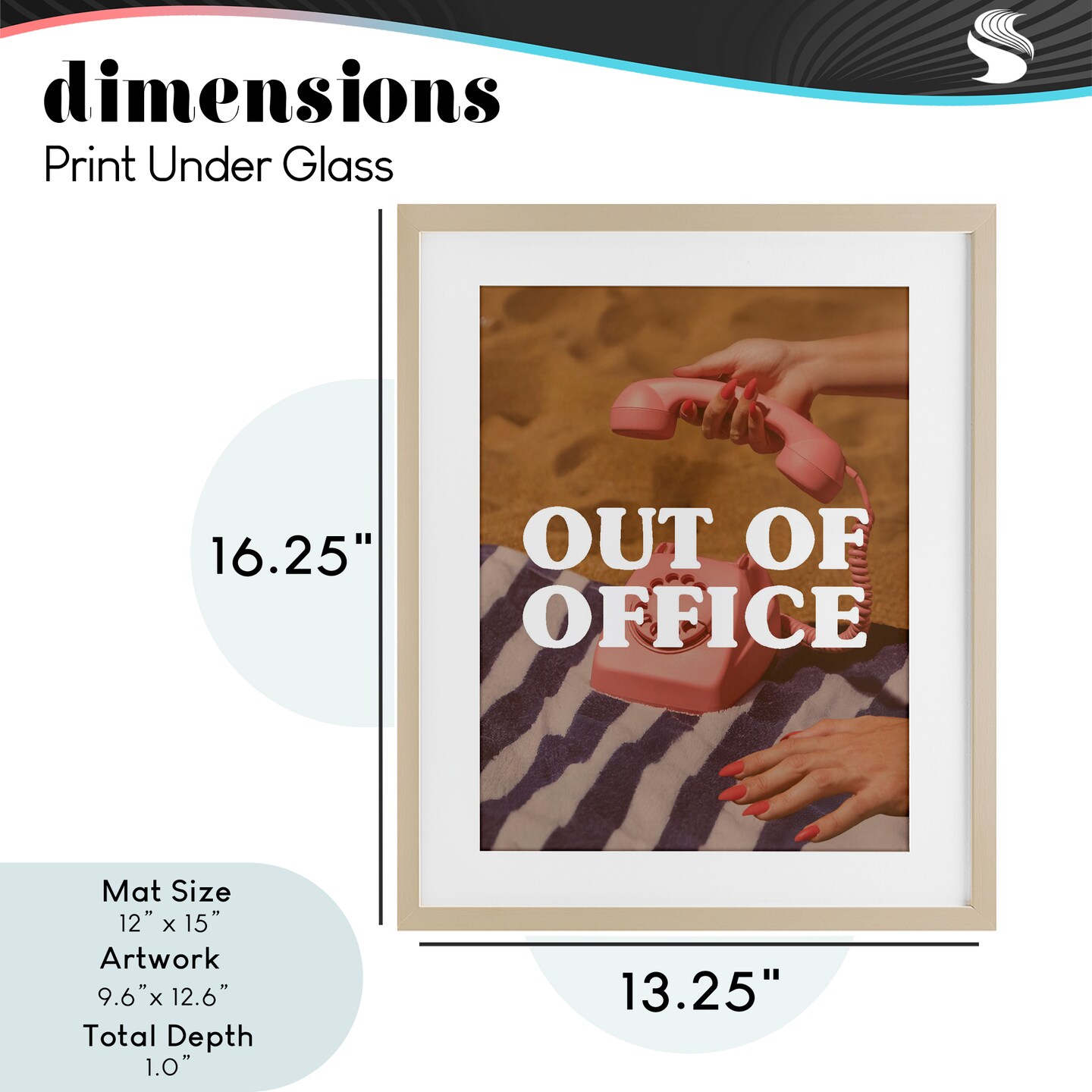 Stupell Industries Out of Office Pink Phone Framed Print Under Glass, design by Lil' Rue