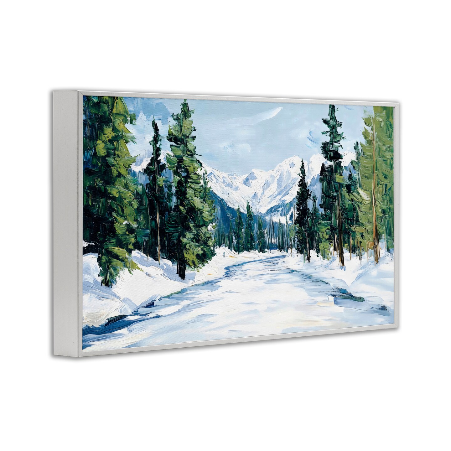 Stupell Industries Snowy Tall Tree Pass Framed Giclee, design by Petal Prints Design
