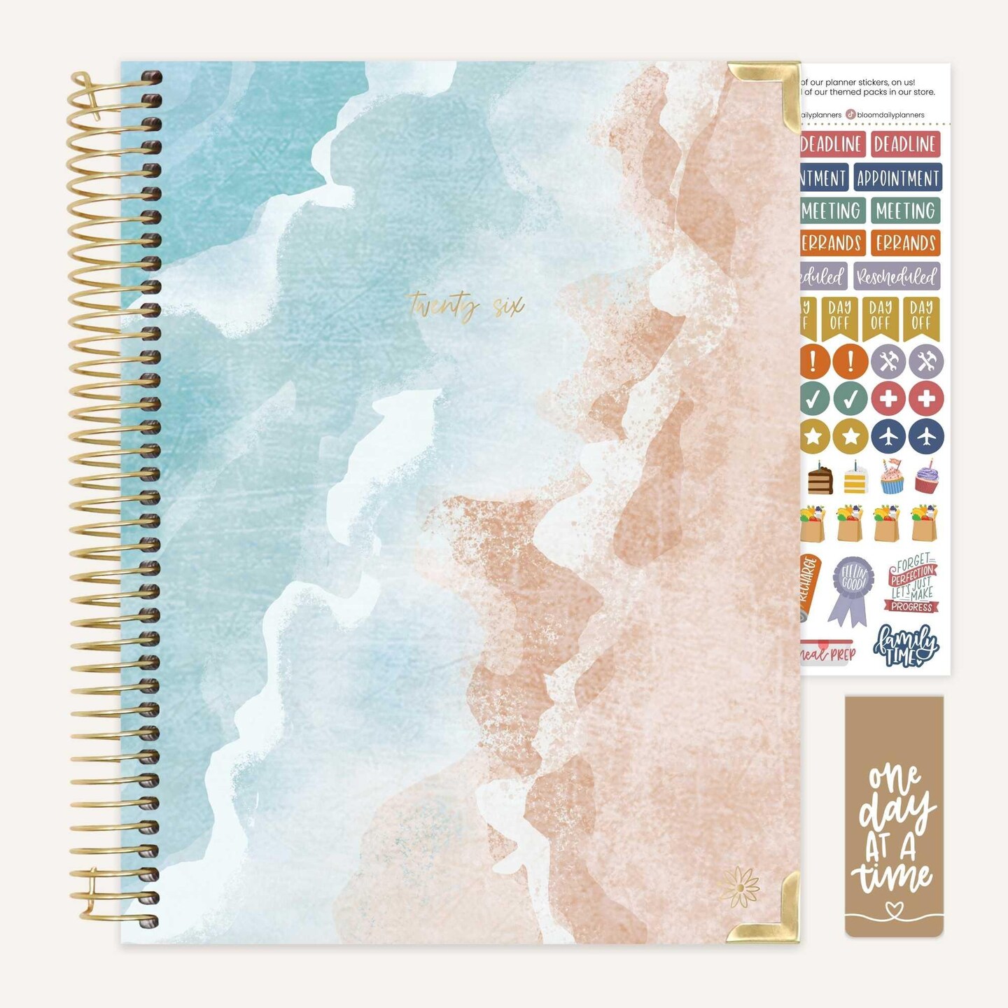 bloom daily planners 2026 Hard Cover Weekly & Monthly Planner, 8.5" x 11", Ocean Oasis