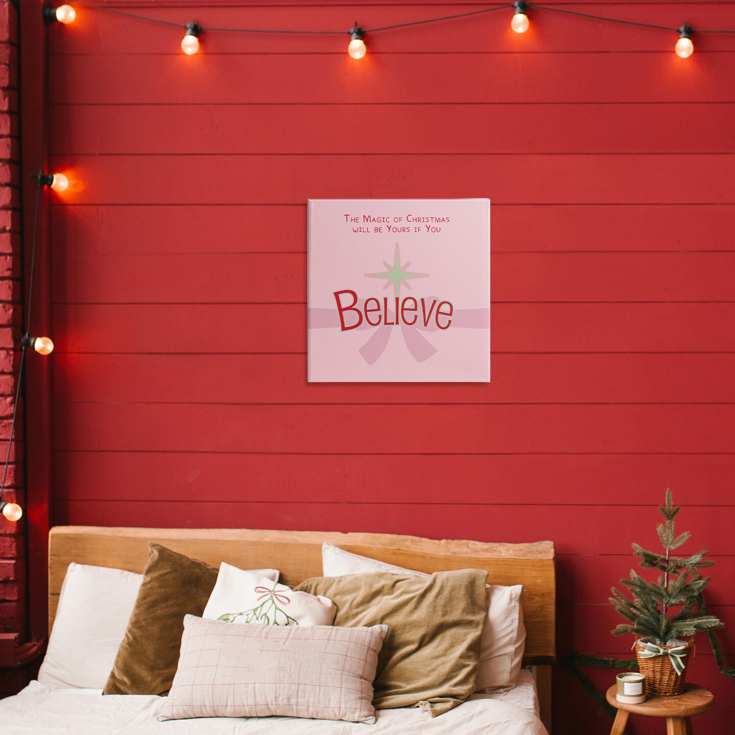 Stupell Industries Magic Of Christmas Believe Canvas, design by Lauren Rader