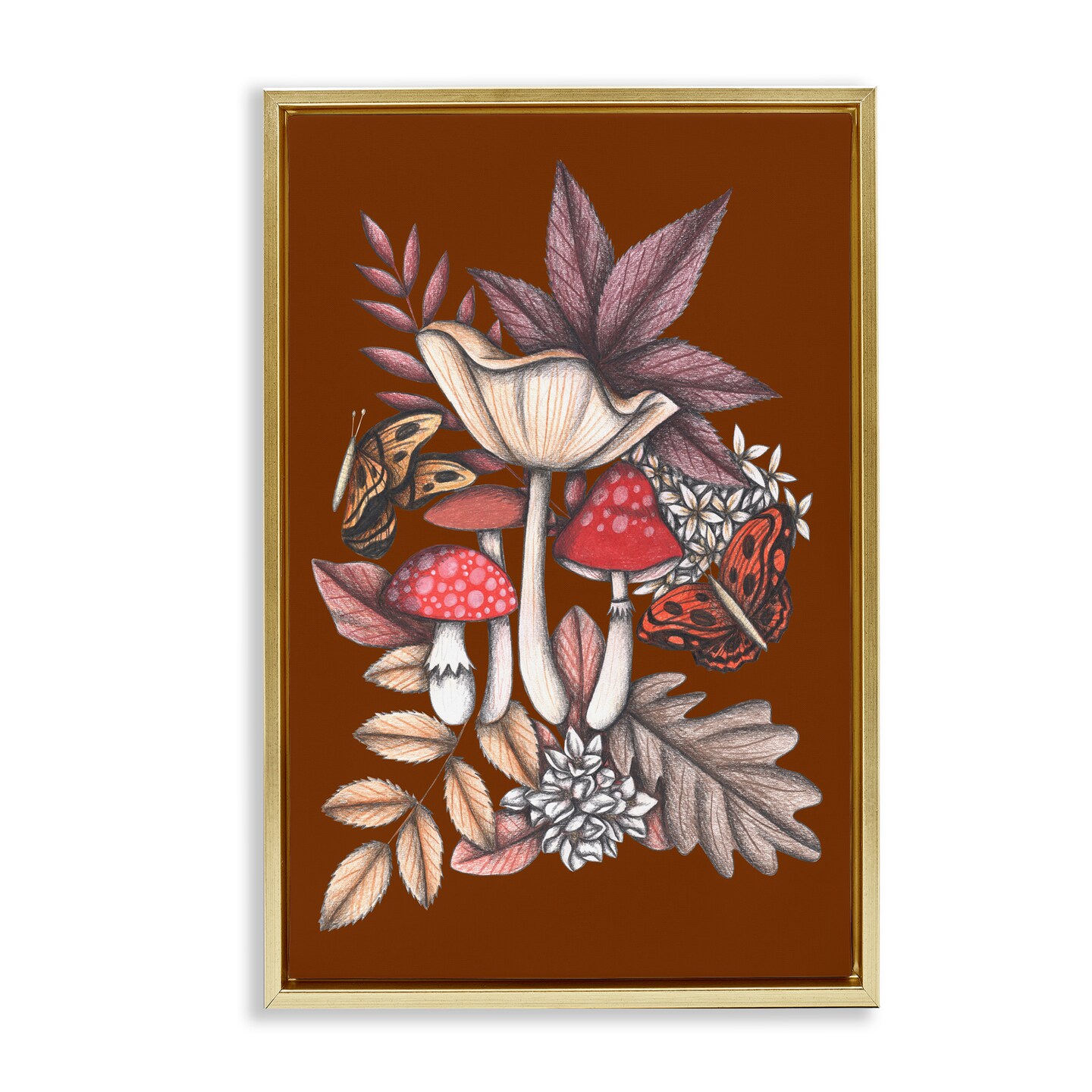 Stupell Industries Autumn Mushrooms Magic Floating Frame, design by Cecilia Battaini