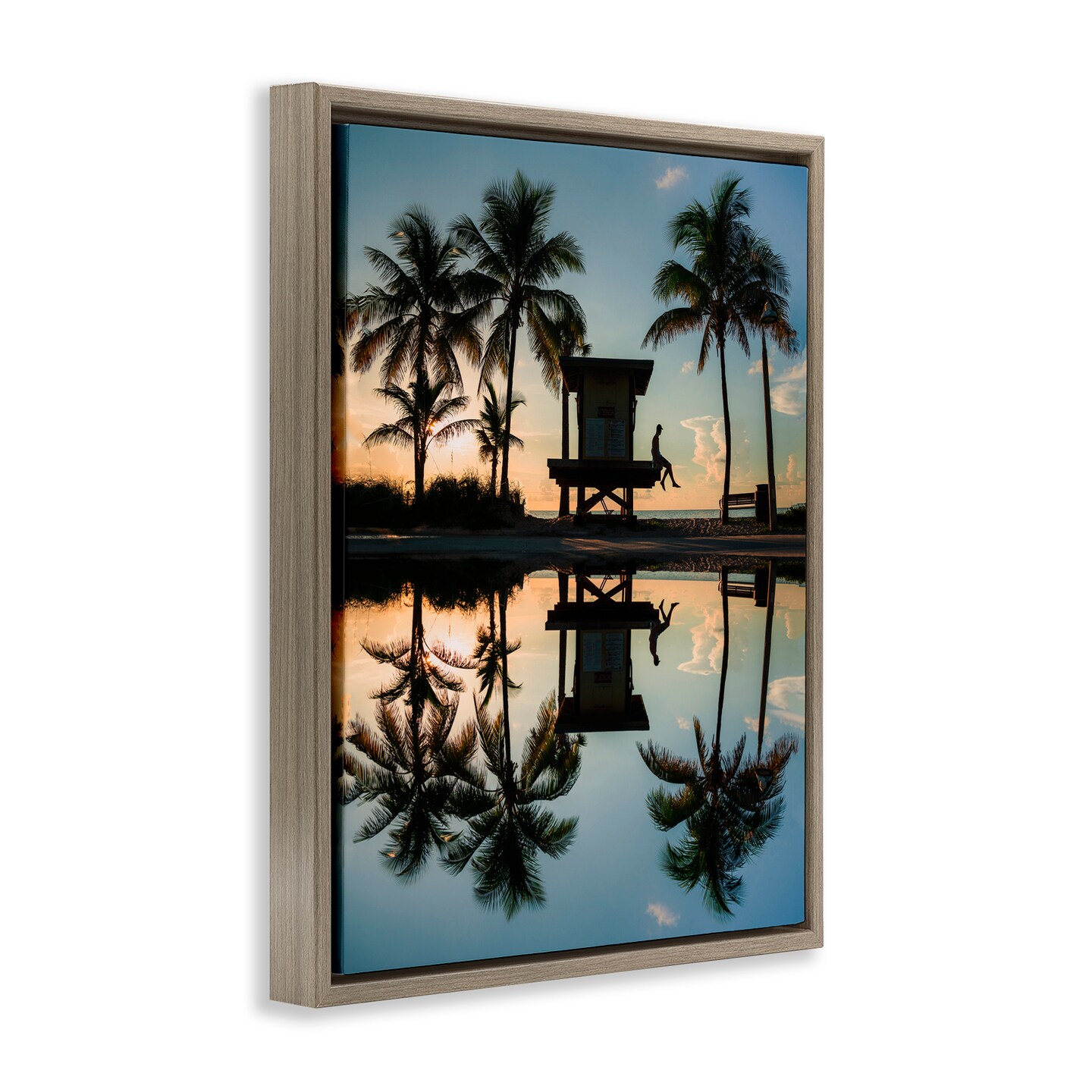 Stupell Industries Palm Tree Reflection Floating Frame, design by Jared Kreiss