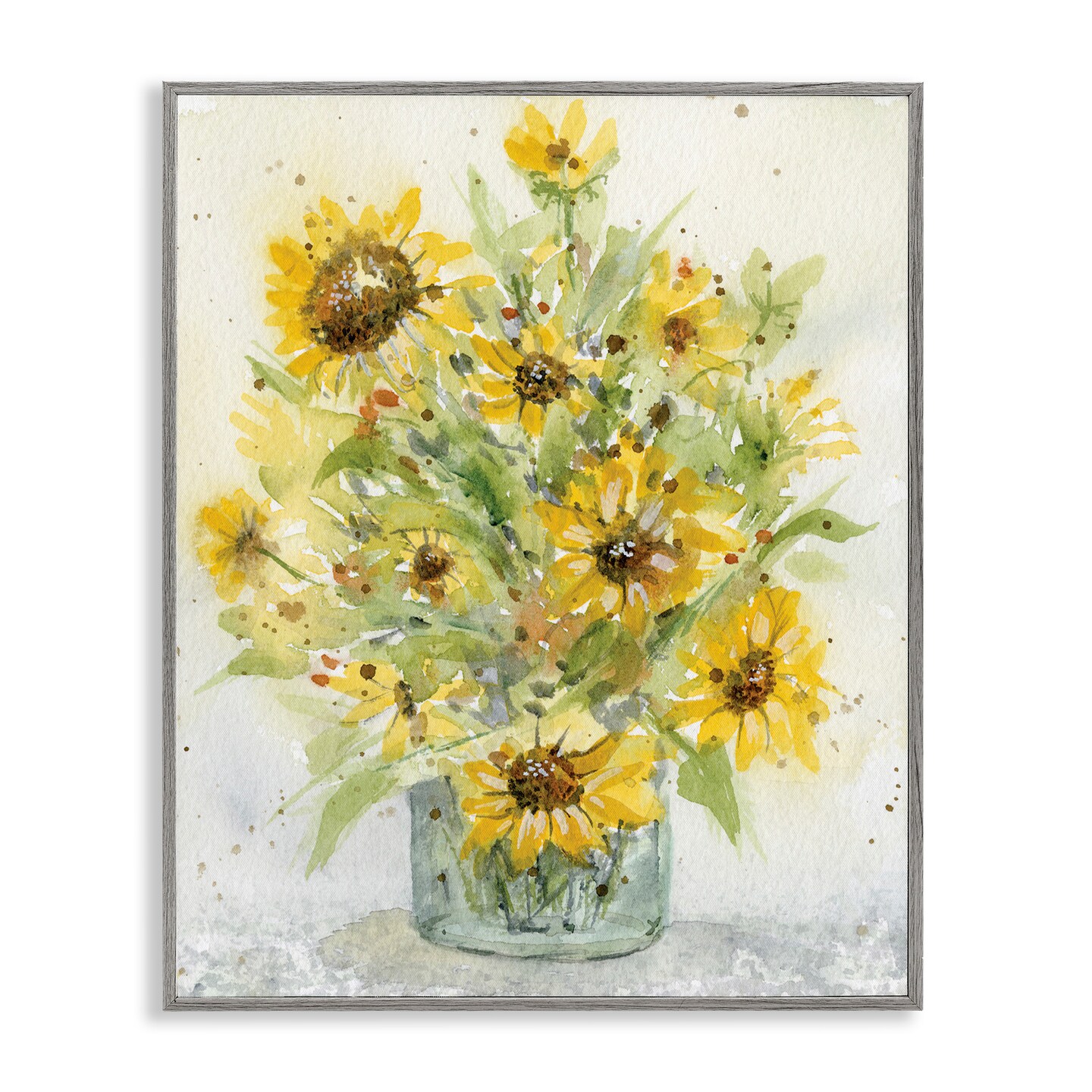 Stupell Industries Speckled Sun Flowers Vase Framed Giclee, design by Patti Bishop
