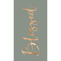 Modern Pastel Thanksgiving "Blessed" Guest Napkins 16ct - Foil Stamping