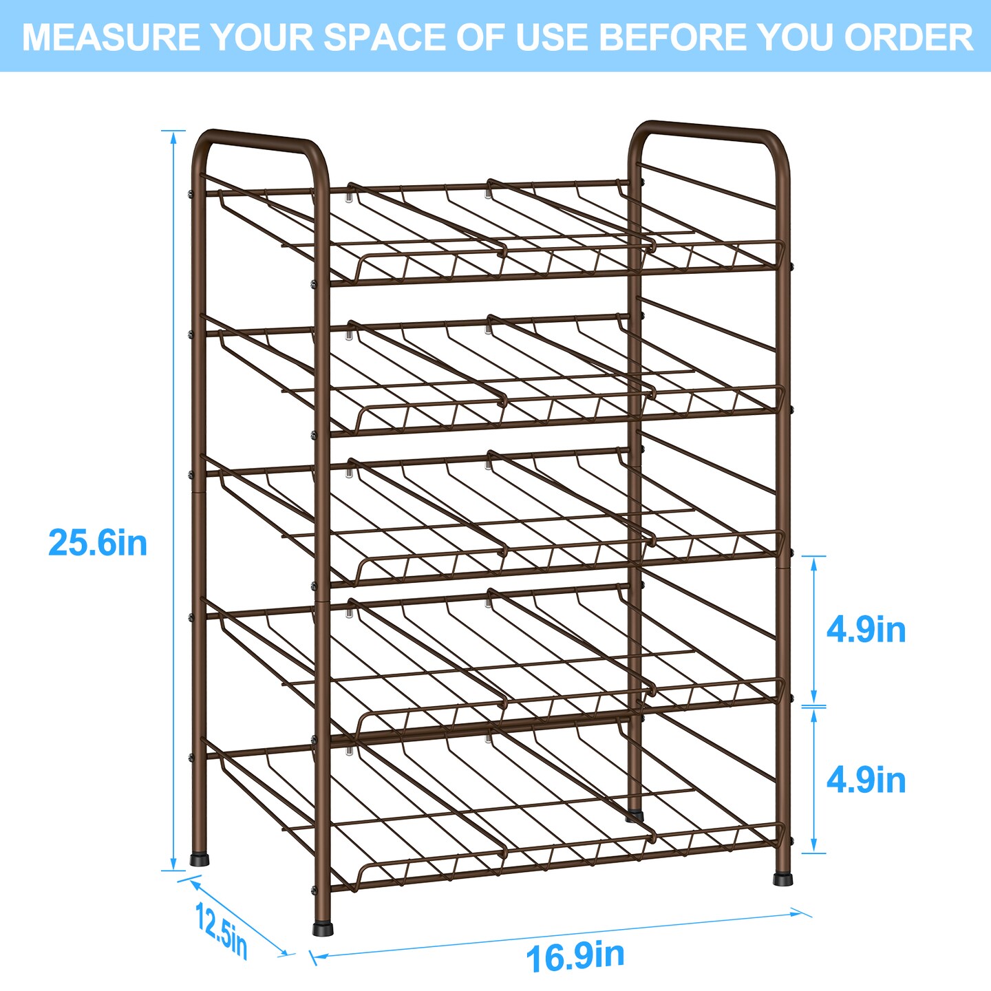 5 Tier Can Storage Dispensers Rack Holder, Can Rack Storage Holds to 60 Cans