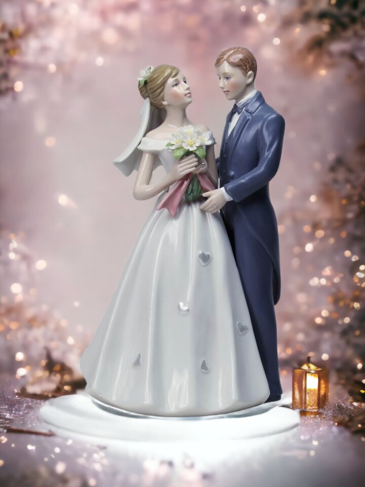 Ceramic Classic Bride &#x26; Groom Figurine, Wedding D&#xE9;cor, Wedding Gift, Wedding Favor, Anniversary D&#xE9;cor, Anniversary Gift, Home D&#xE9;cor