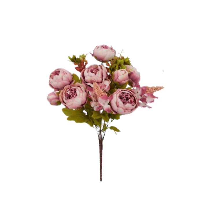 20&#x201D; Artificial Mauve Peony Bush &#x2013; Faux Peony Bouquet with 13 Stems-63220-MV