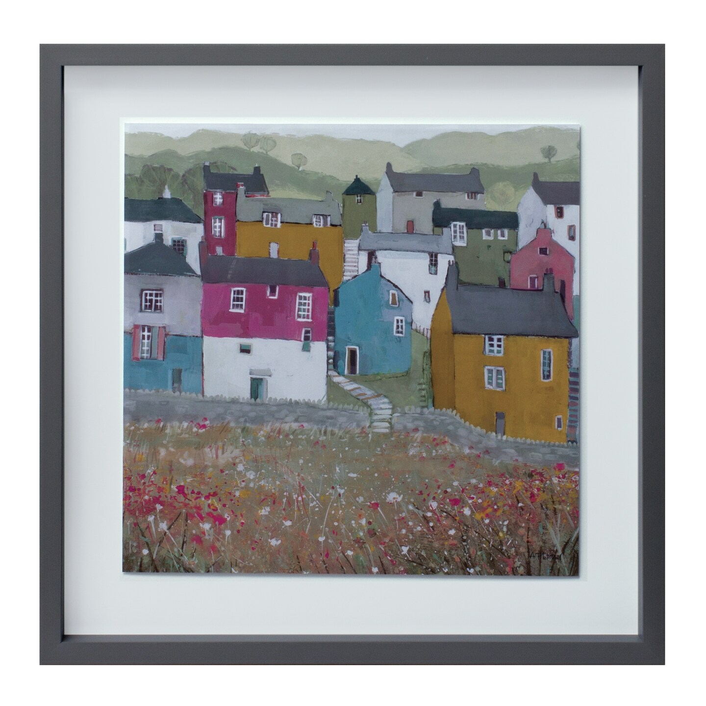 Melrose House Print Framed Wall Arts - 15.5" x 15.5" - Set of 2