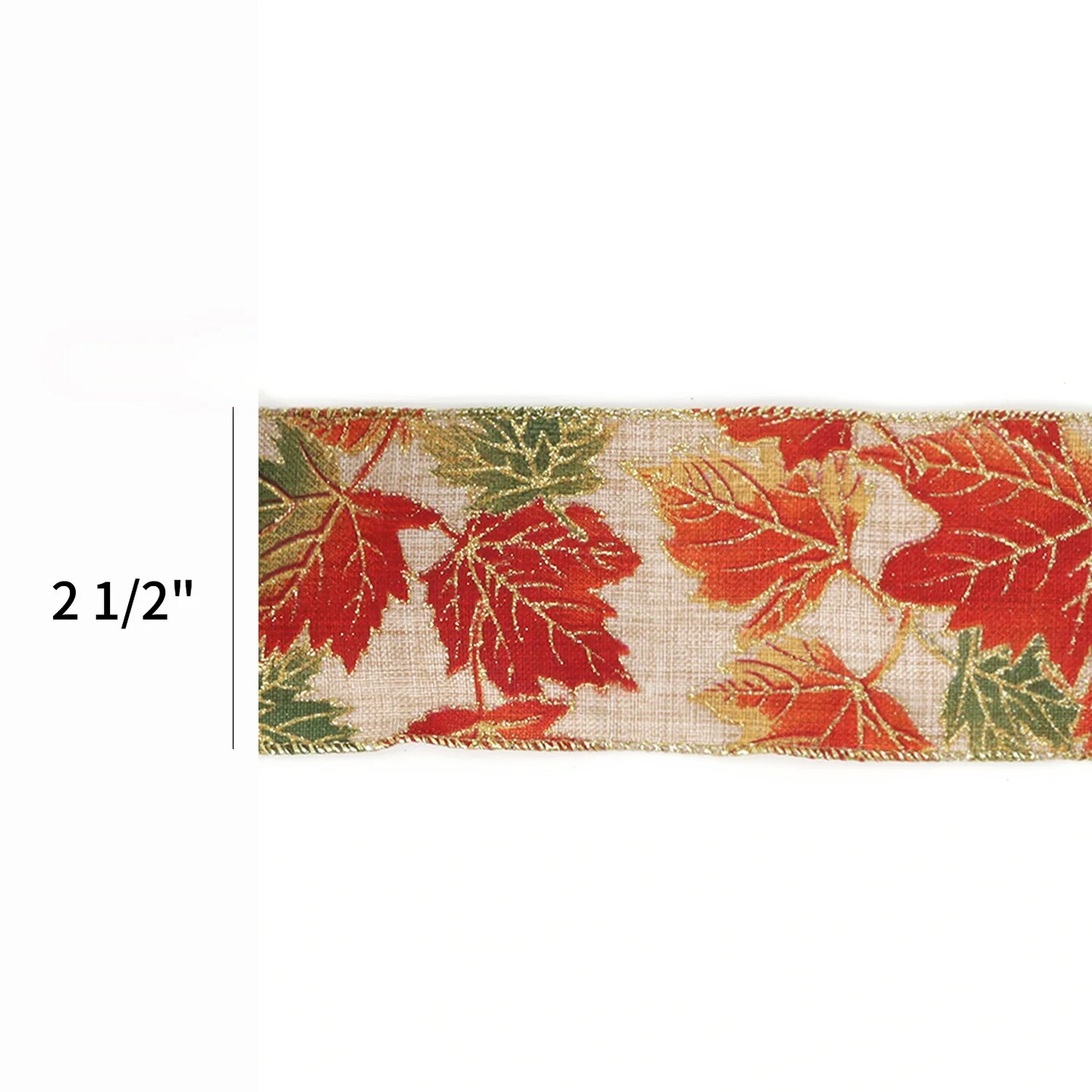 LaRibbons 2 1/2&#x22; Wired Ribbon | Leaf | 10 Yard Roll