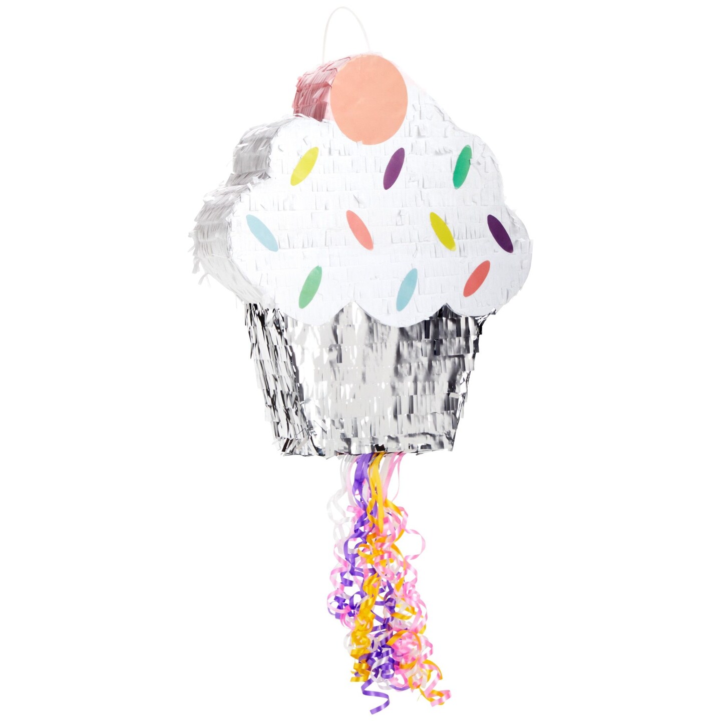Pull String Cupcake Pinata for Baby Shower, Kids Birthday Party Supplies, (Small 13 x 15 x 3 In)
