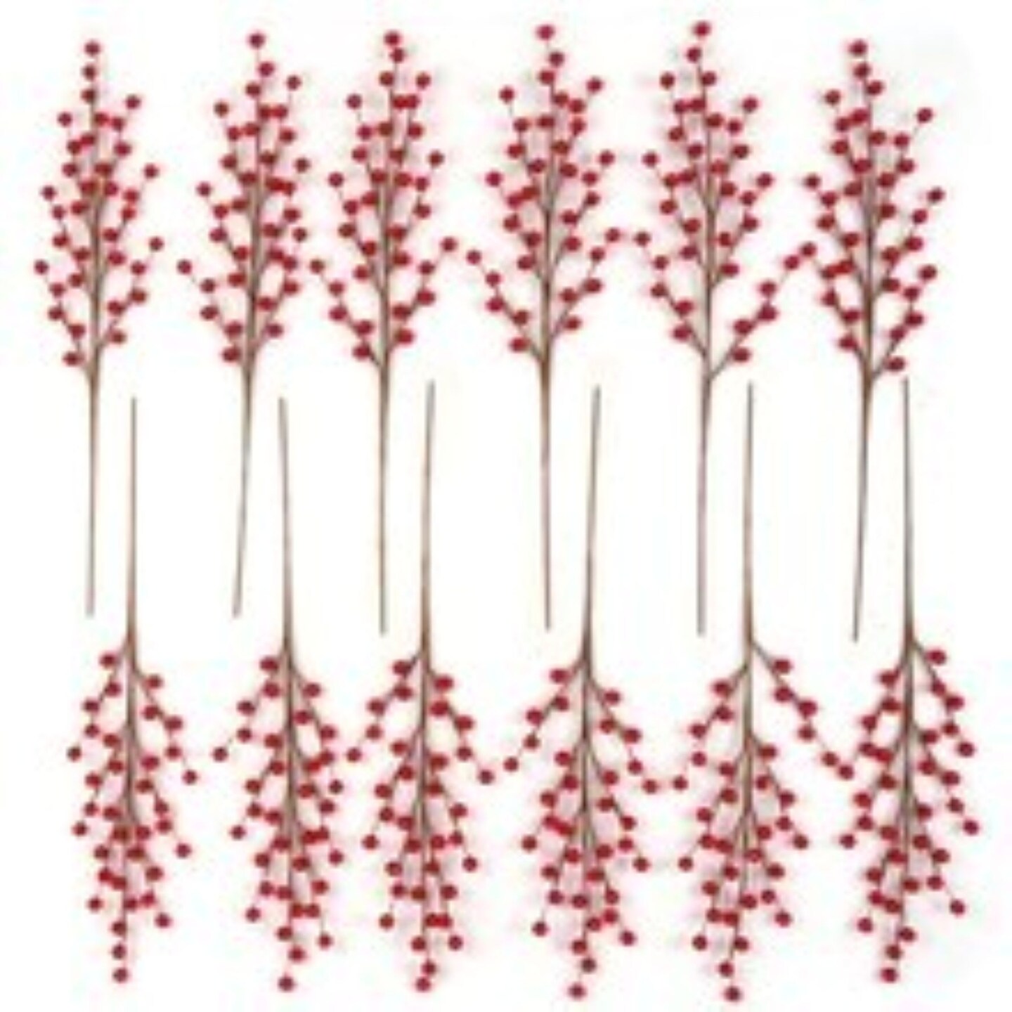 Set of 96 Red Holly Berry Christmas Stems, 17-Inch Decorative Picks for Wreaths, Garlands, and Holiday Centerpieces - 2024 Christmas Collection, Floral Home by Artificial Flowers