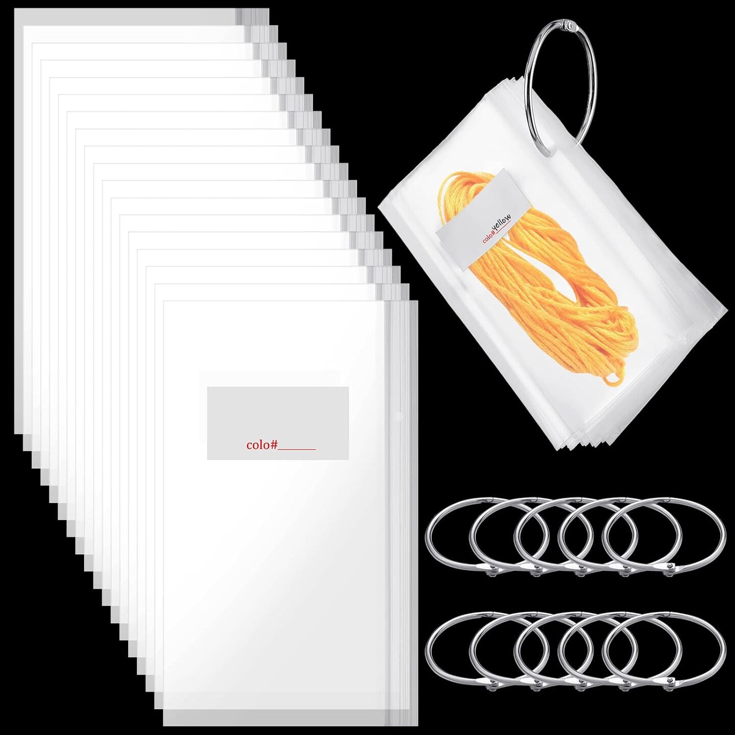 Floss Organizer Bags with 2 Inch Loose Leaf Binder