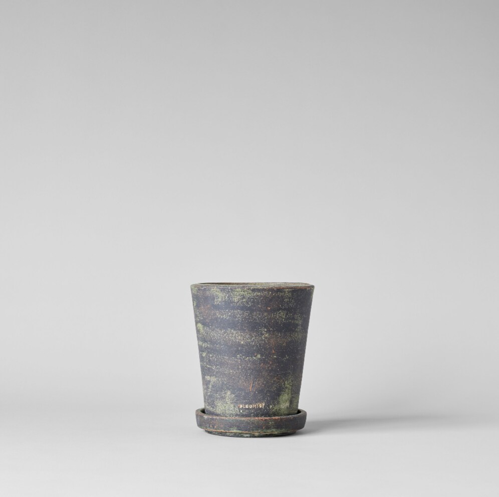 Basic Planter, Grey Patina | No Tray | Size: Small by Bloomist