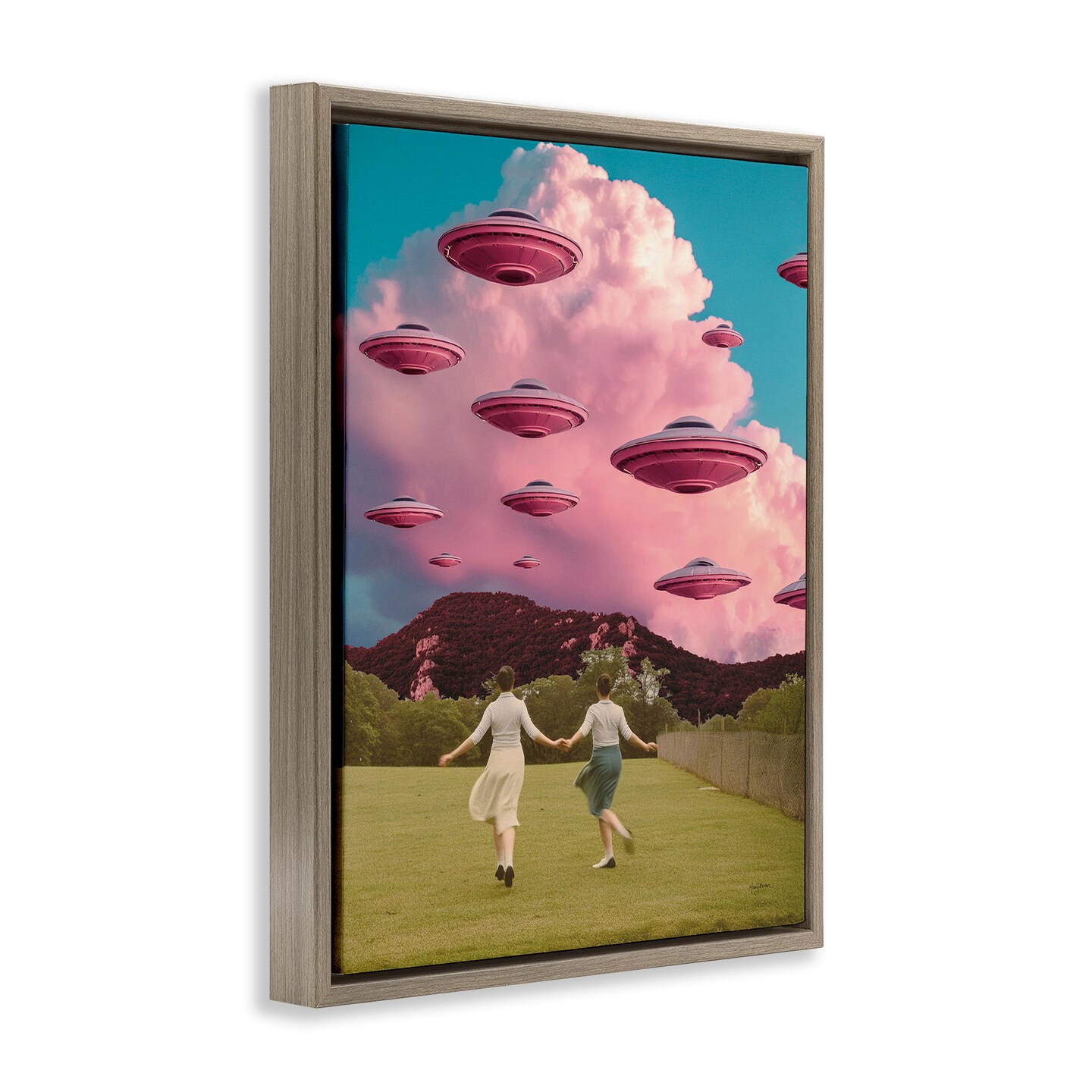 Stupell Industries Pick Me Alien Invasion Floater Framed Canvas Wall Art Design by Mary Urban