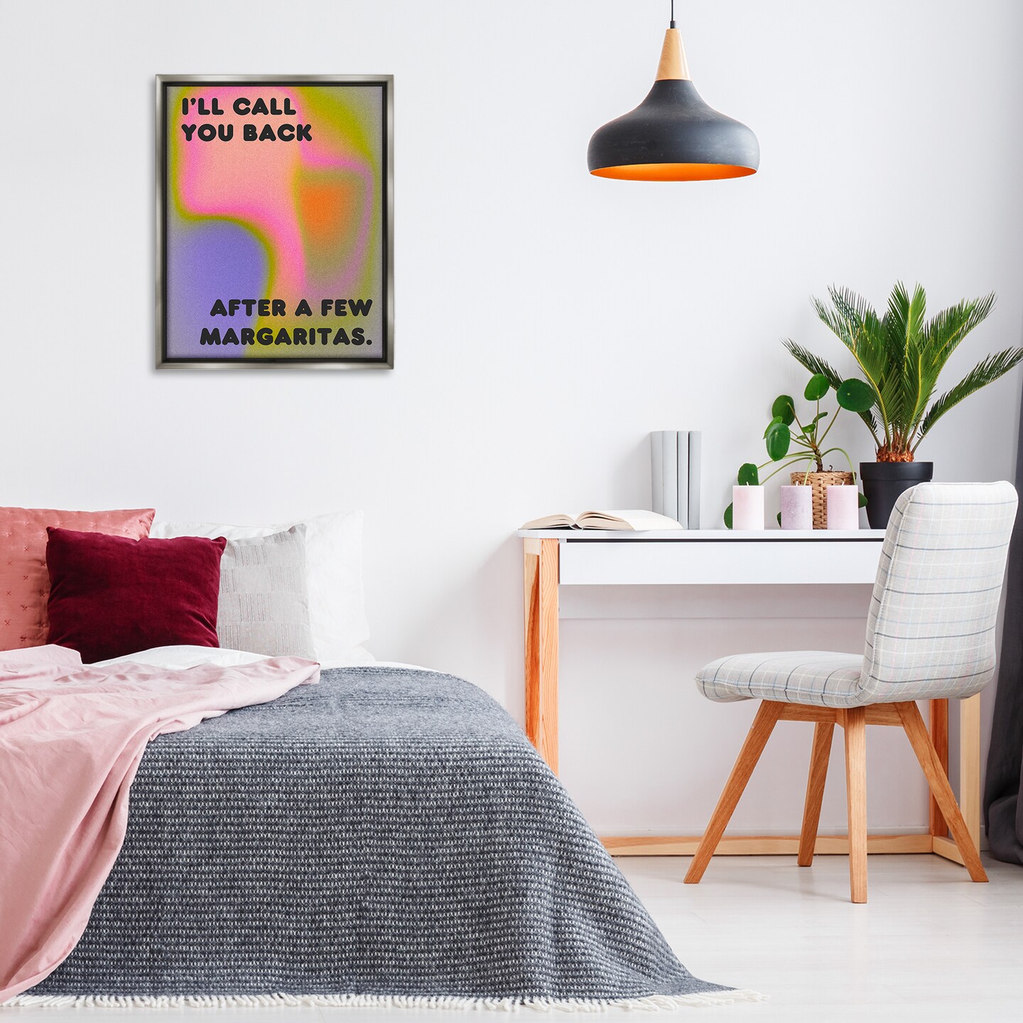 Stupell Industries Call You Back Phrase Floater Framed Canvas Wall Art Design by House of Lulu