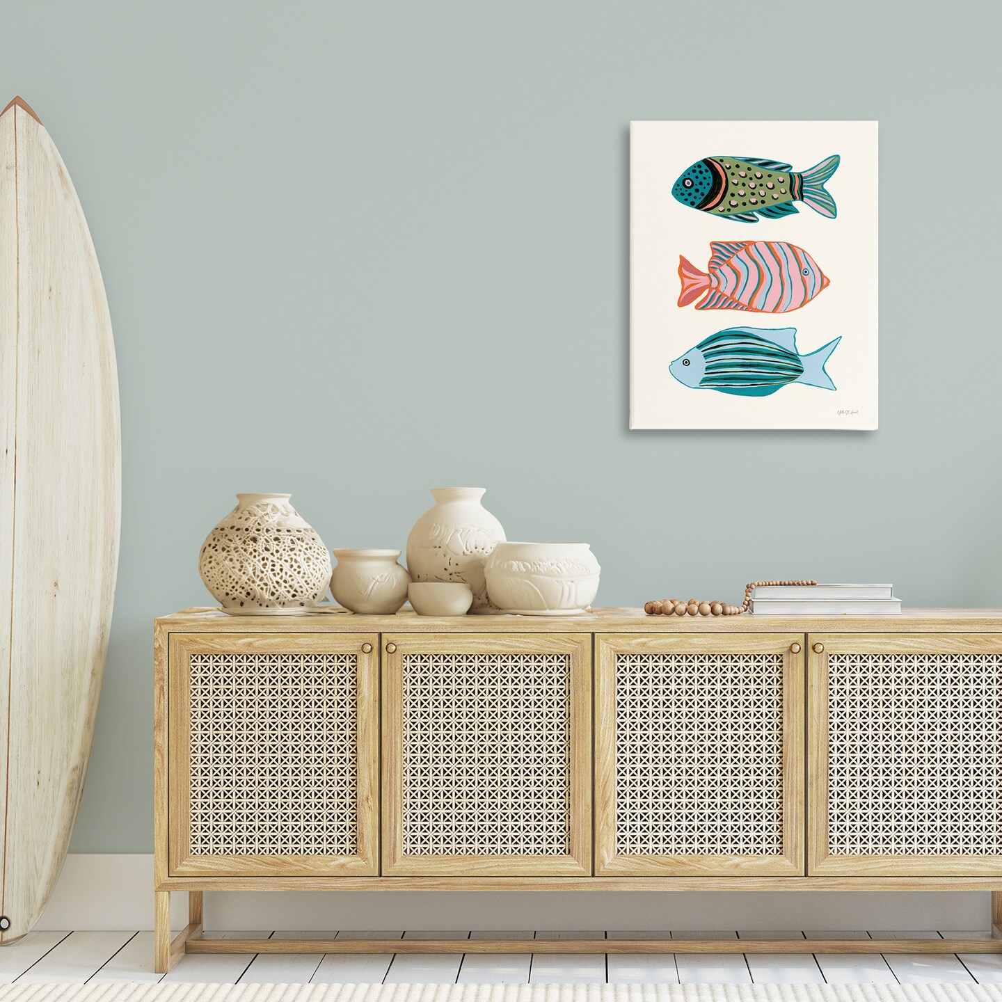 Stupell Industries Bright Tropical Fish Canvas Wall Art Design by Yvette St. Amant