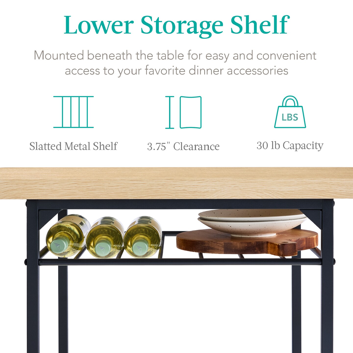 Best Choice Products 3-Piece Modern Dining Set, Square Table &#x26; Chairs Set w/ Steel Frame, Built-In Storage Rack