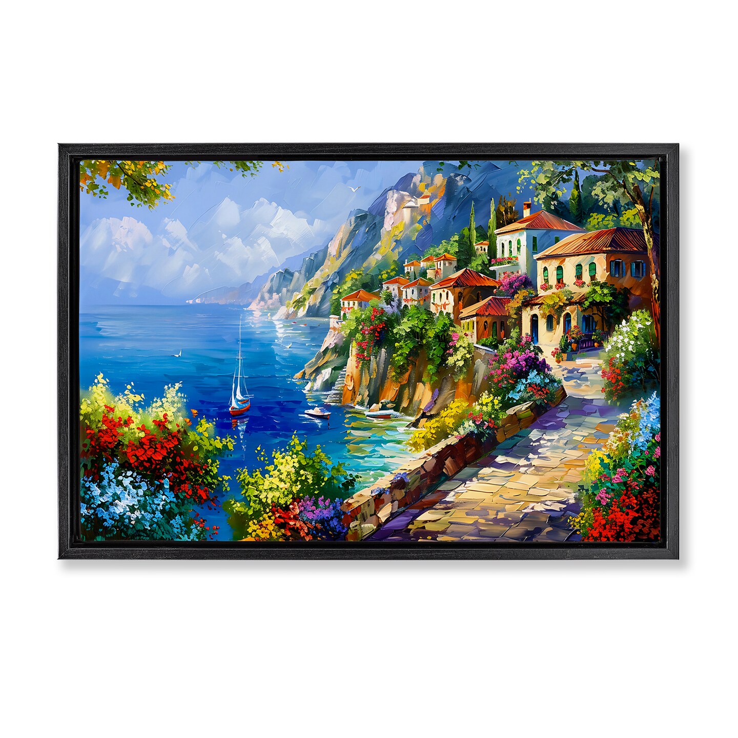 Stupell Industries Panoramic Mountain View Floater Framed Canvas Wall Art Design by LSR Design Studio