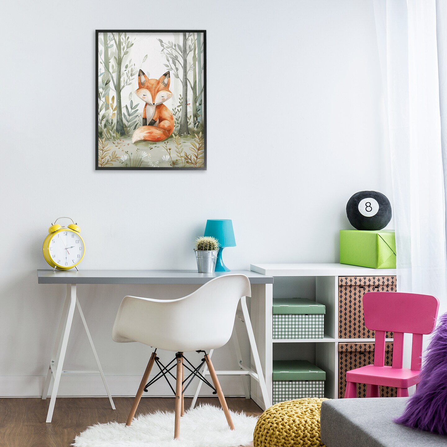Stupell Industries Soft Woodland Fox Framed Giclee Wall Art Design by LSR Design Studio