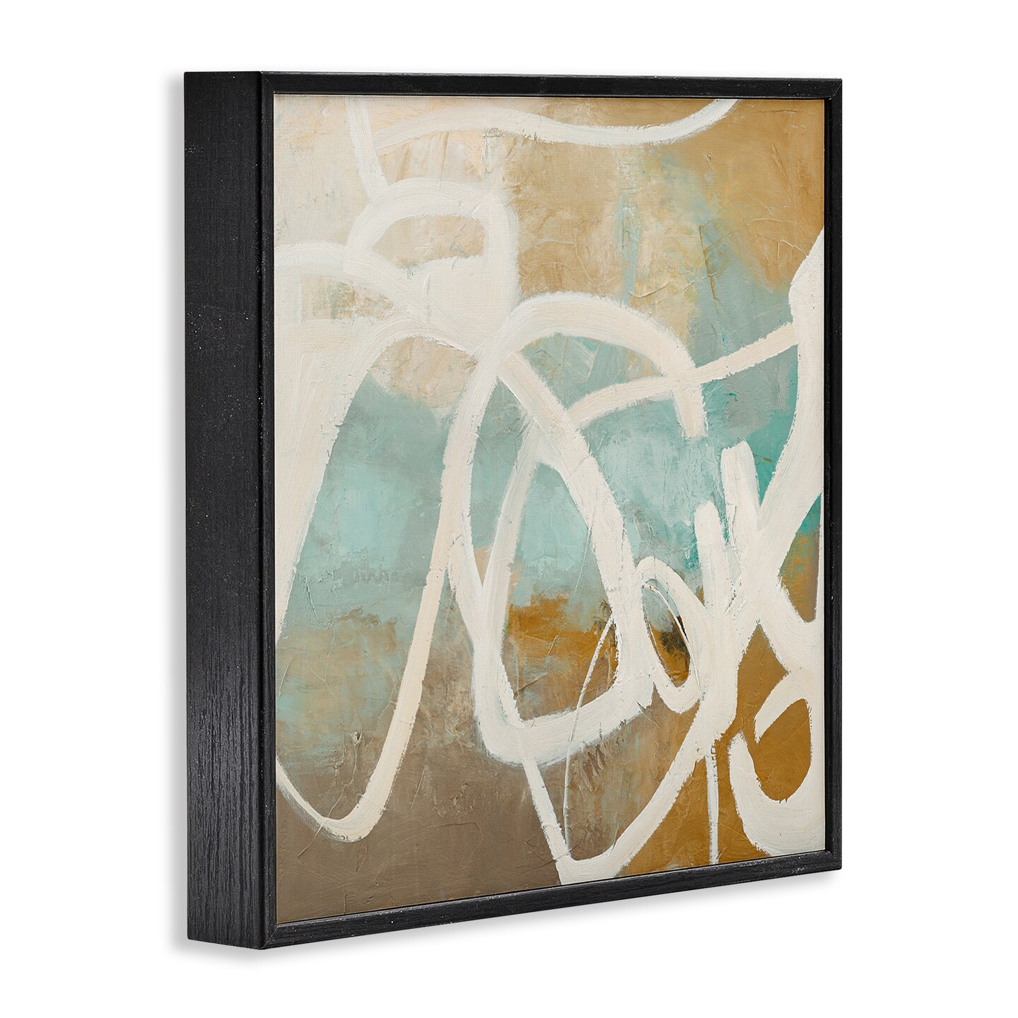 Stupell Industries Neutral Design With Squiggle Framed Giclee Wall Art Design by Design Fabrikken