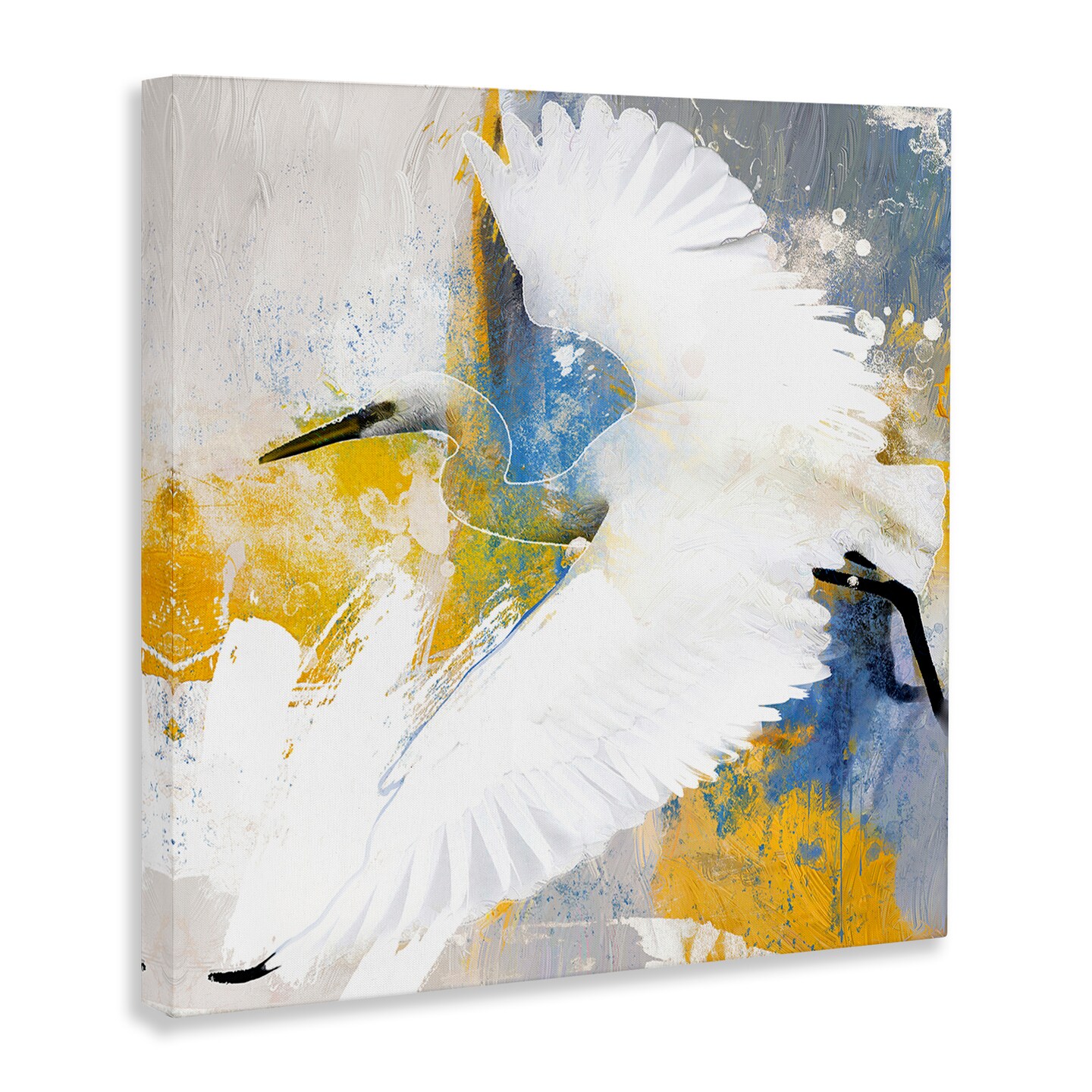 Stupell Industries Modern Egret in Flight Canvas Wall Art Design by Porter Hastings