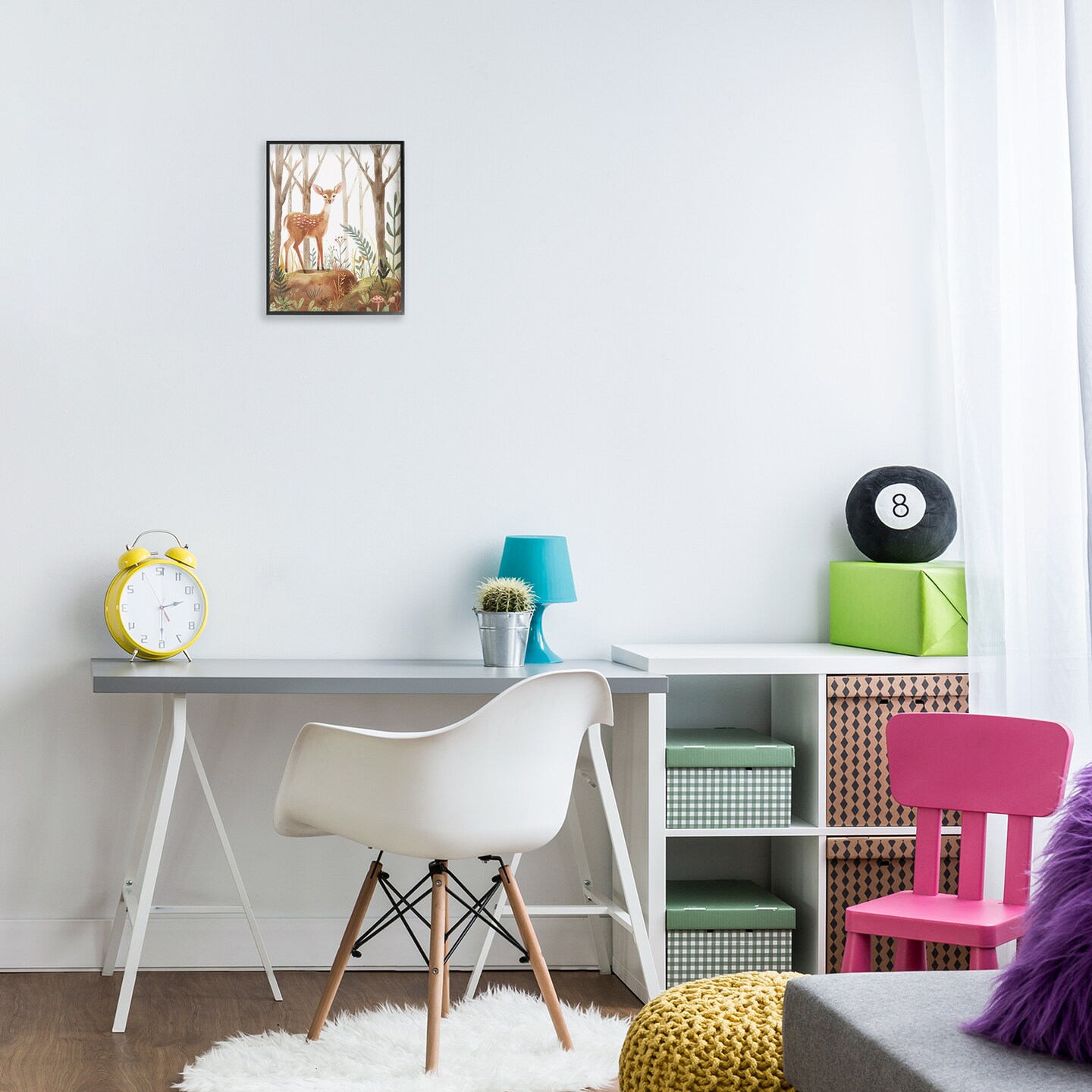 Stupell Industries Soft Woodland Deer Framed Giclee Wall Art Design by LSR Design Studio