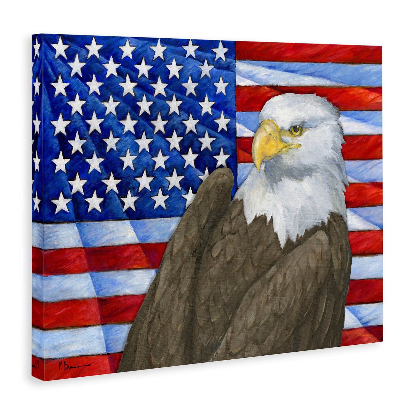 Stupell Industries Eagle's View Flag Canvas Wall Art Design by Paul Brent