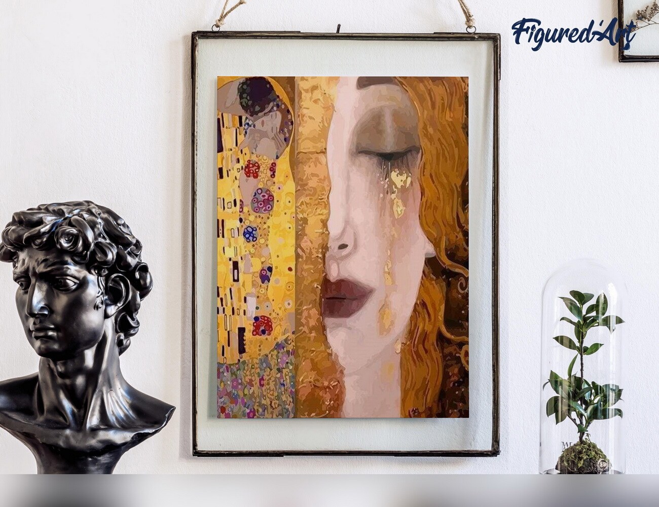 Figured'Art Paint by Numbers for Adults Gustav Klimt 16"x20" - Craft Art Painting DIY Kit Rolled Canvas without frame