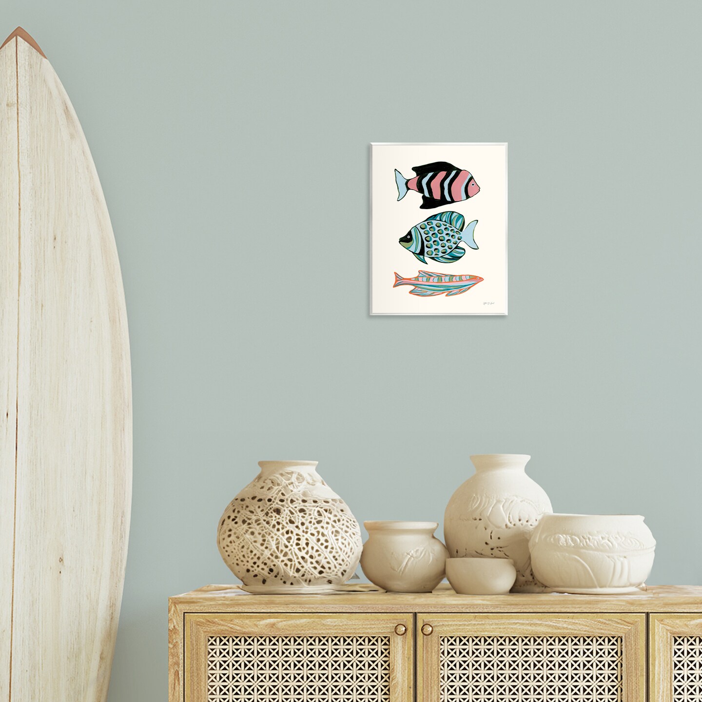 Stupell Industries Tropical Fish Trio Wall Plaque Art Design by Yvette St. Amant