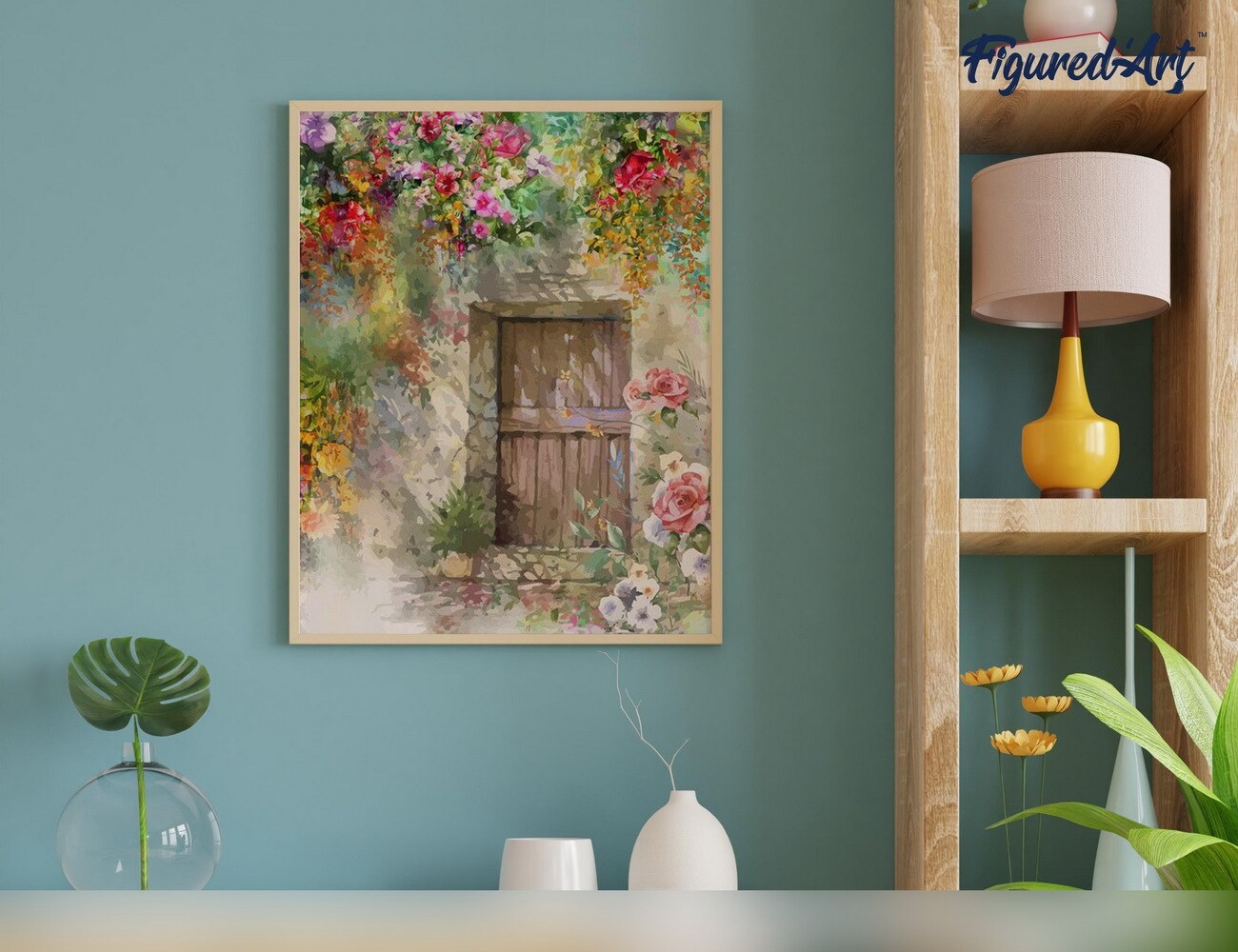 Figured&#x27;Art Paint by Numbers for Adults Cave entrance 16&#x22;x20&#x22; - Craft Art Painting DIY Kit Rolled Canvas without frame