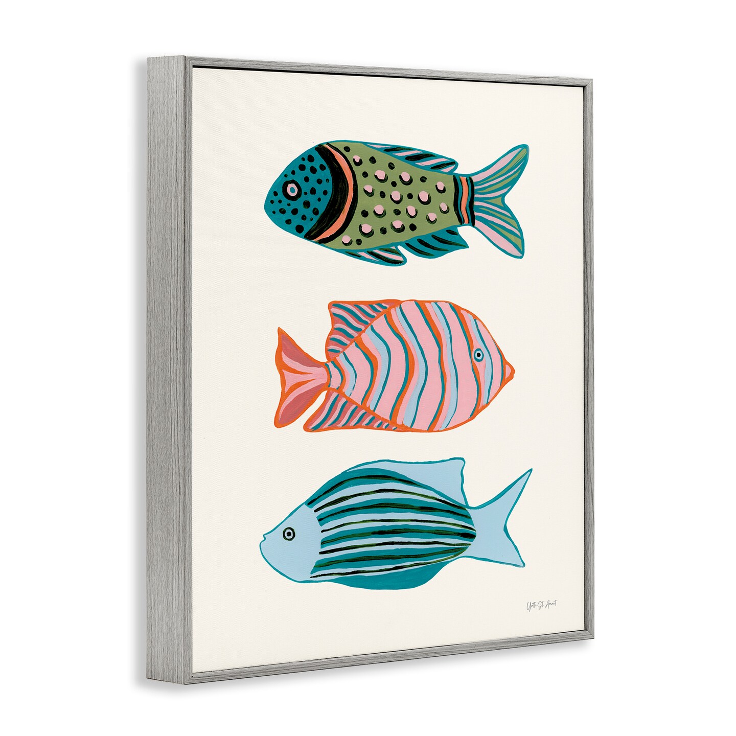 Stupell Industries Bright Tropical Fish Framed Giclee Wall Art Design by Yvette St. Amant