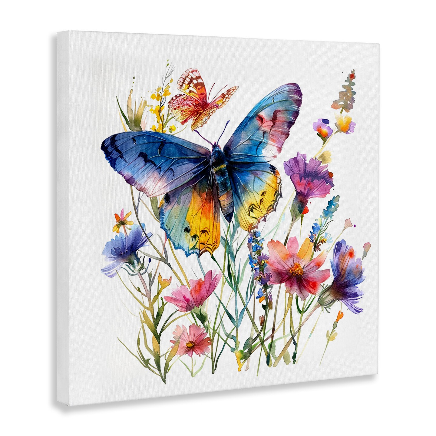 Stupell Industries Blue Toned Butterfly Garden Canvas Wall Art Design by LSR Design Studio
