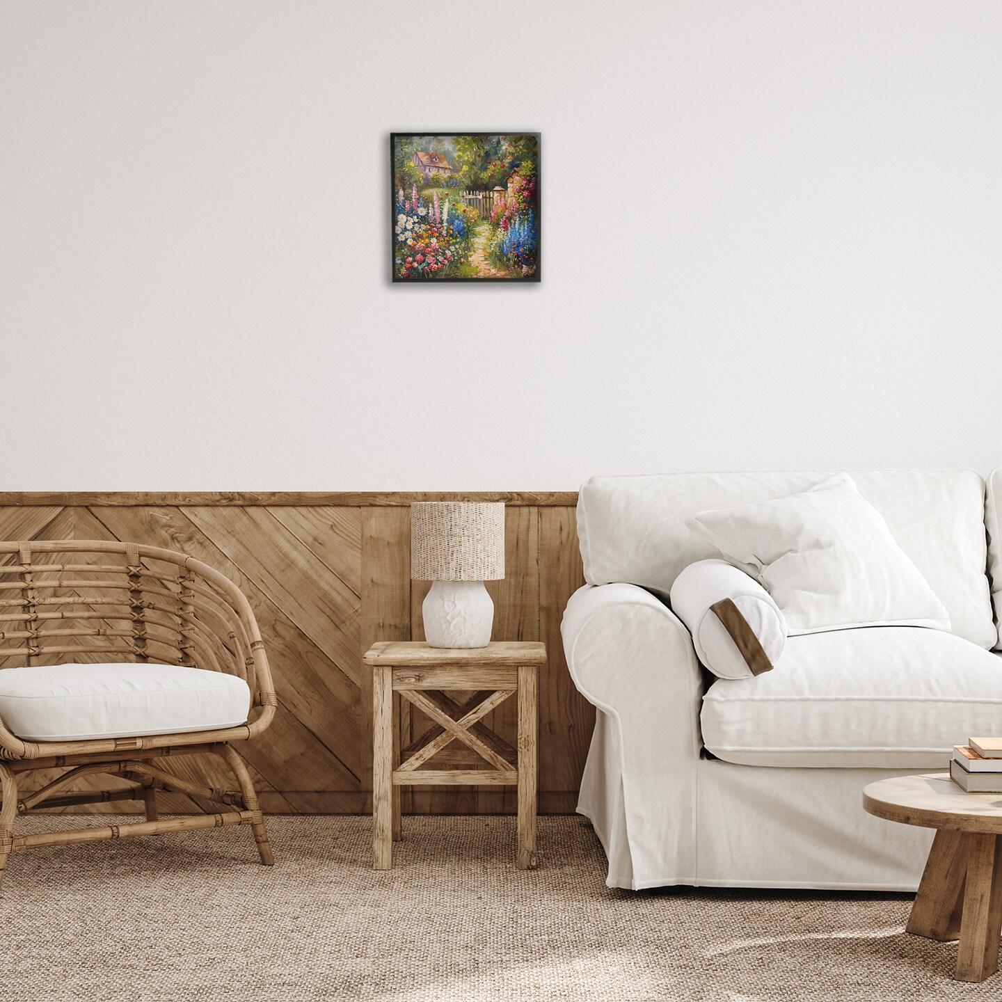 Stupell Industries Blooming Spring Cottage Framed Giclee Wall Art Design by LSR Design Studio