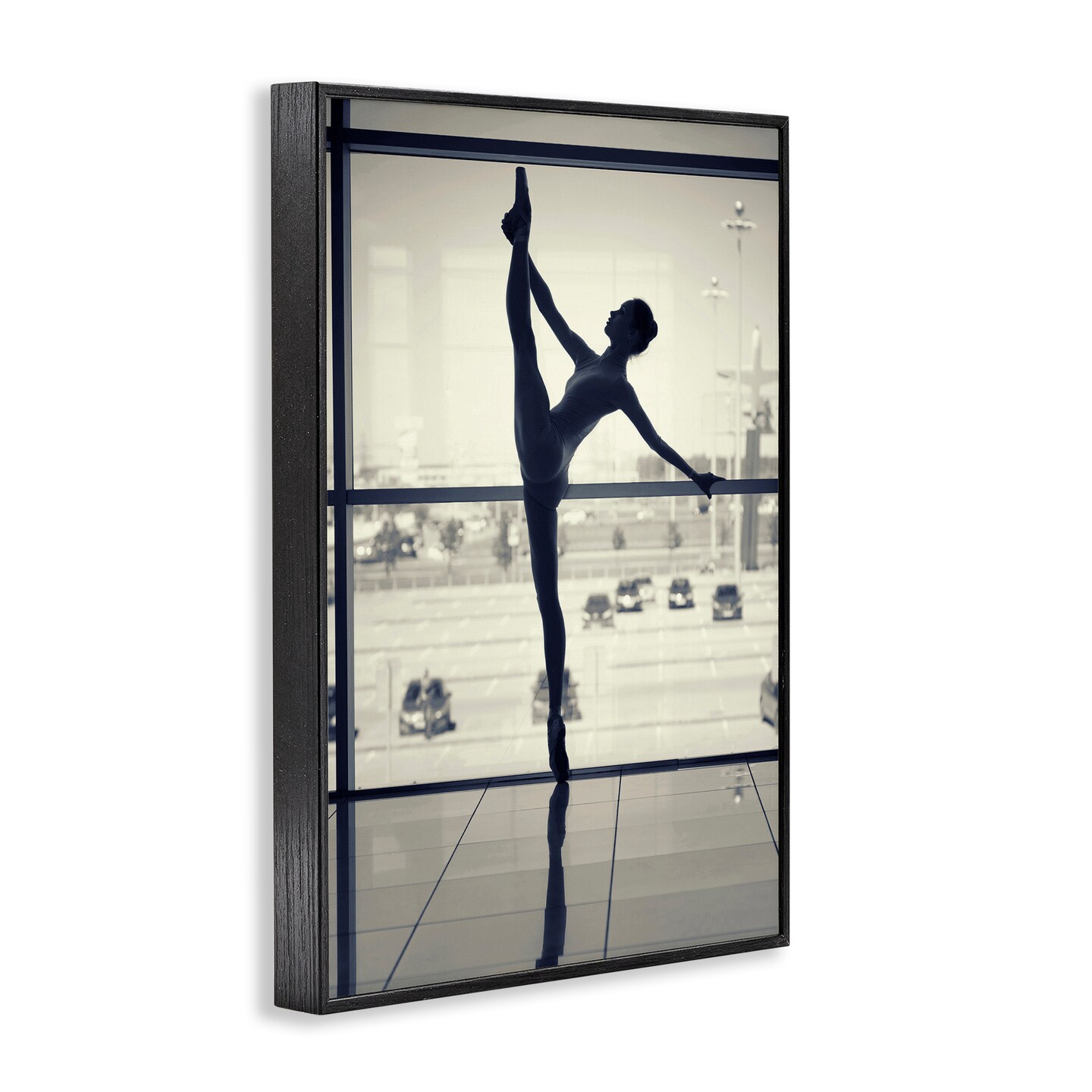 Stupell Industries Practicing Ballerina Stance Framed Giclee Wall Art Design by Incado