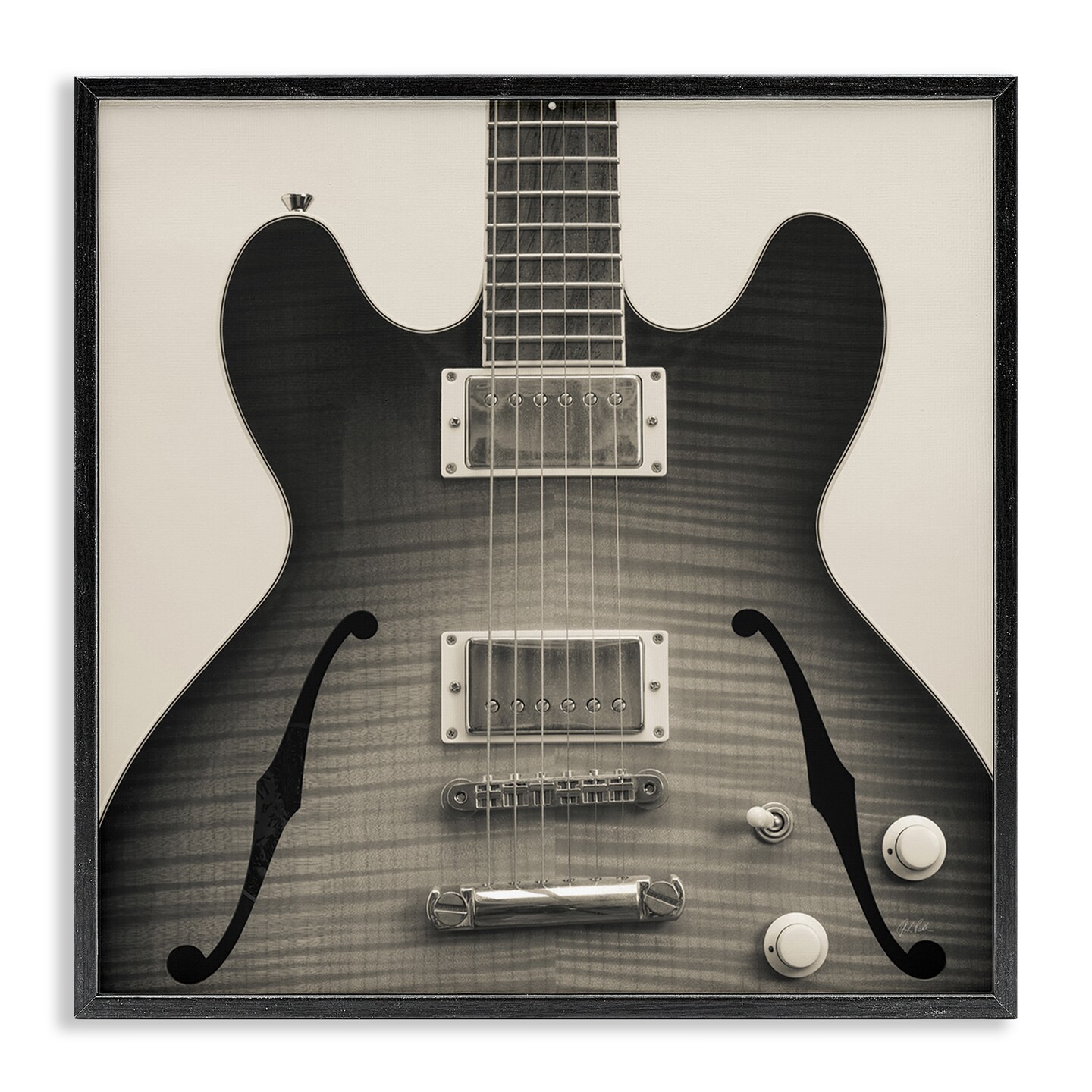 Stupell Industries Classy Electric Guitar Framed Giclee Wall Art Design by Deborah Revell