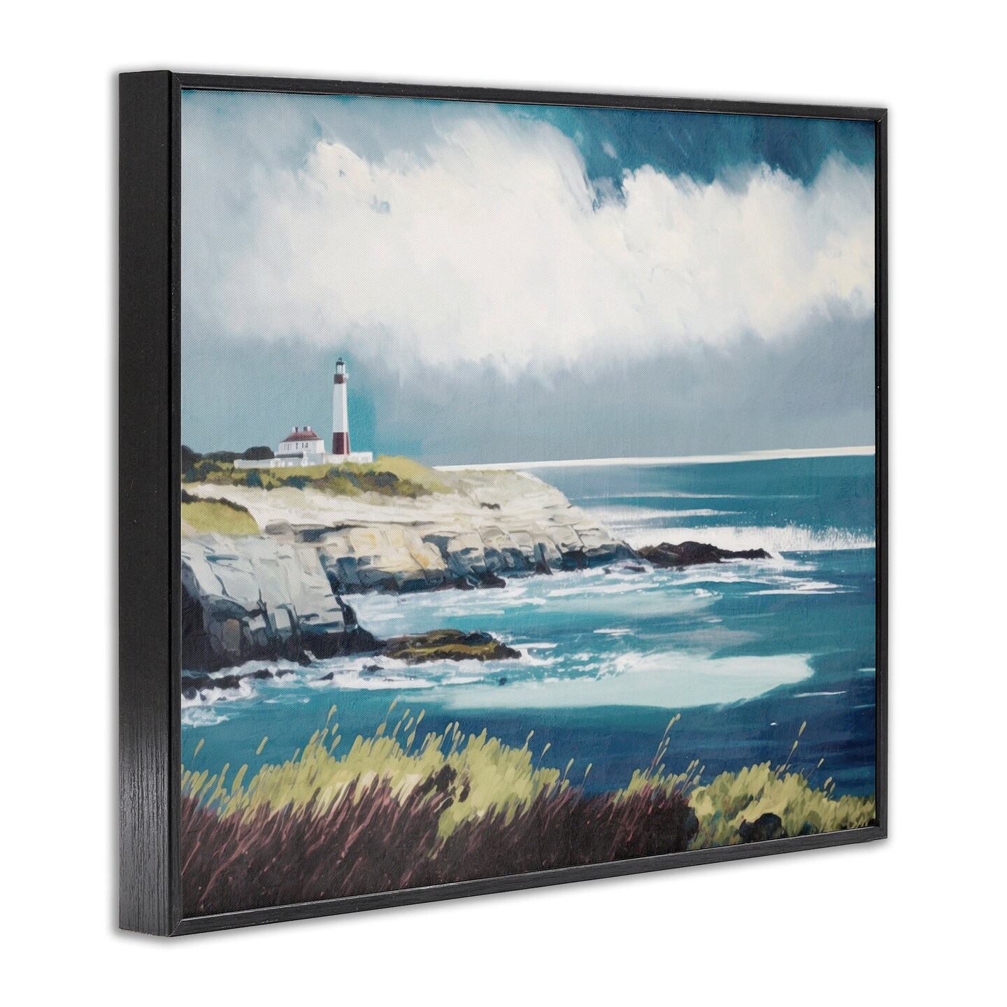 Stupell Industries Windswept Lighthouse Grasses Framed Giclee Wall Art Design by Svetlana Aleynikova