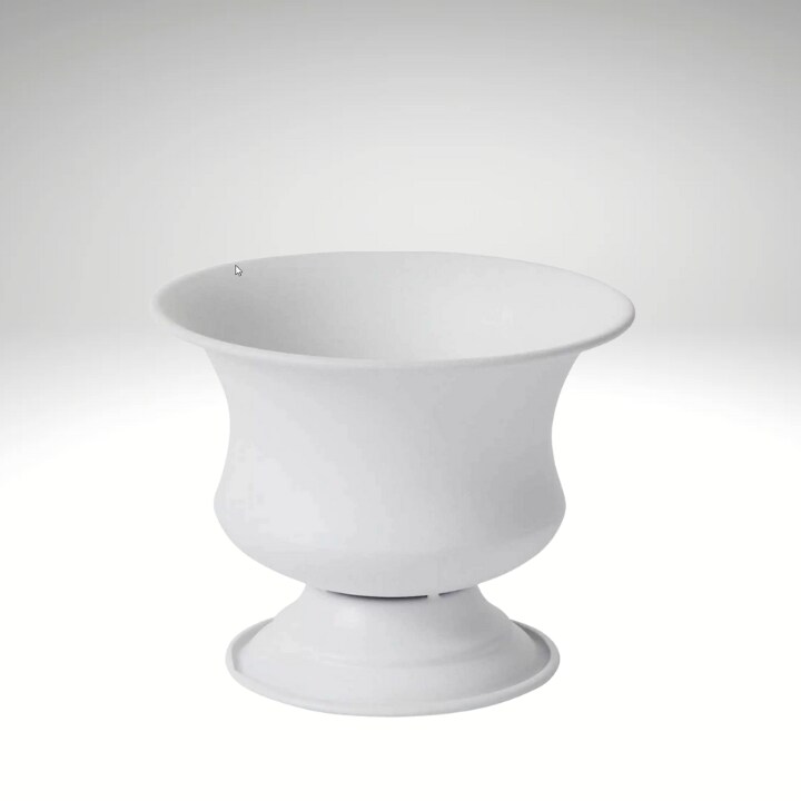 White Metal Urn Vase – 6.25"x5" Pedestal Floral Container for Wedding Centerpieces & Arrangements-72140.01