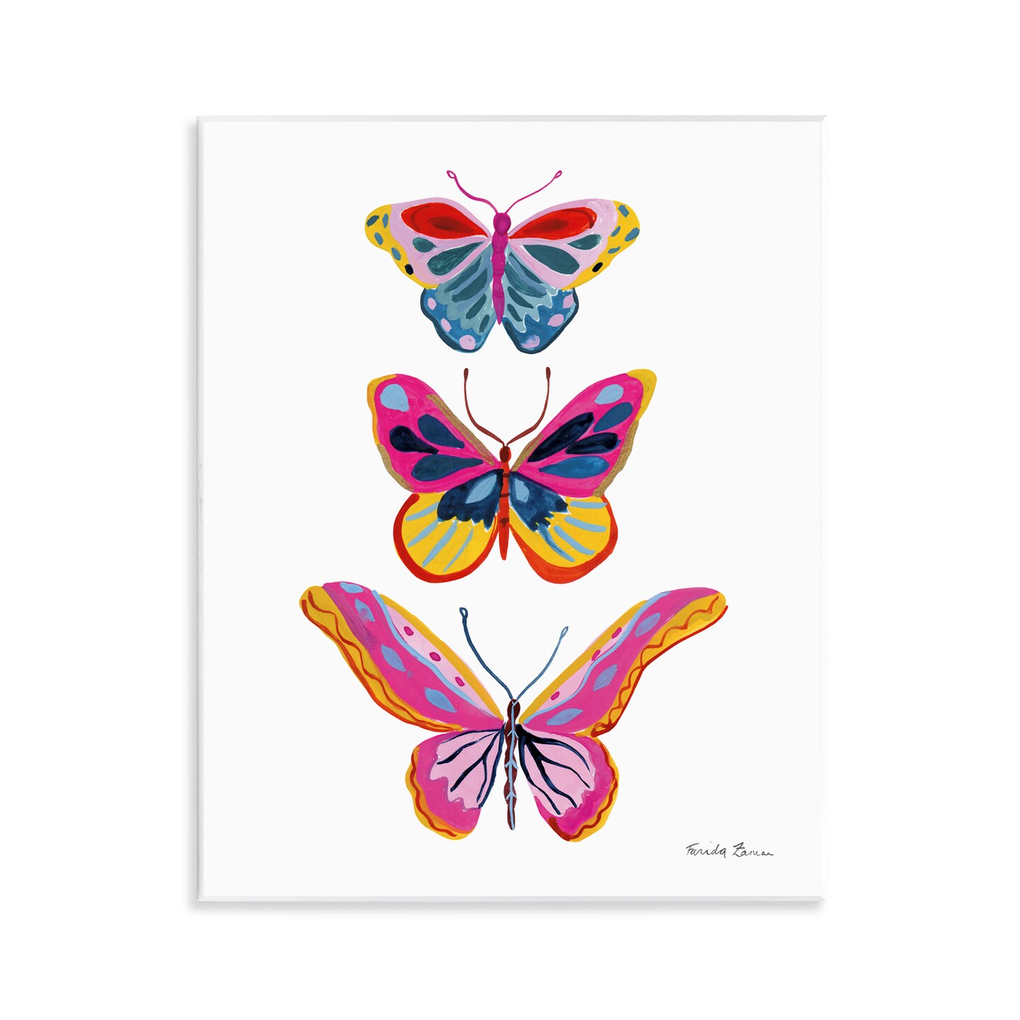 Stupell Industries Small to Large Butterflies Wall Plaque Art Design by Farida Zaman