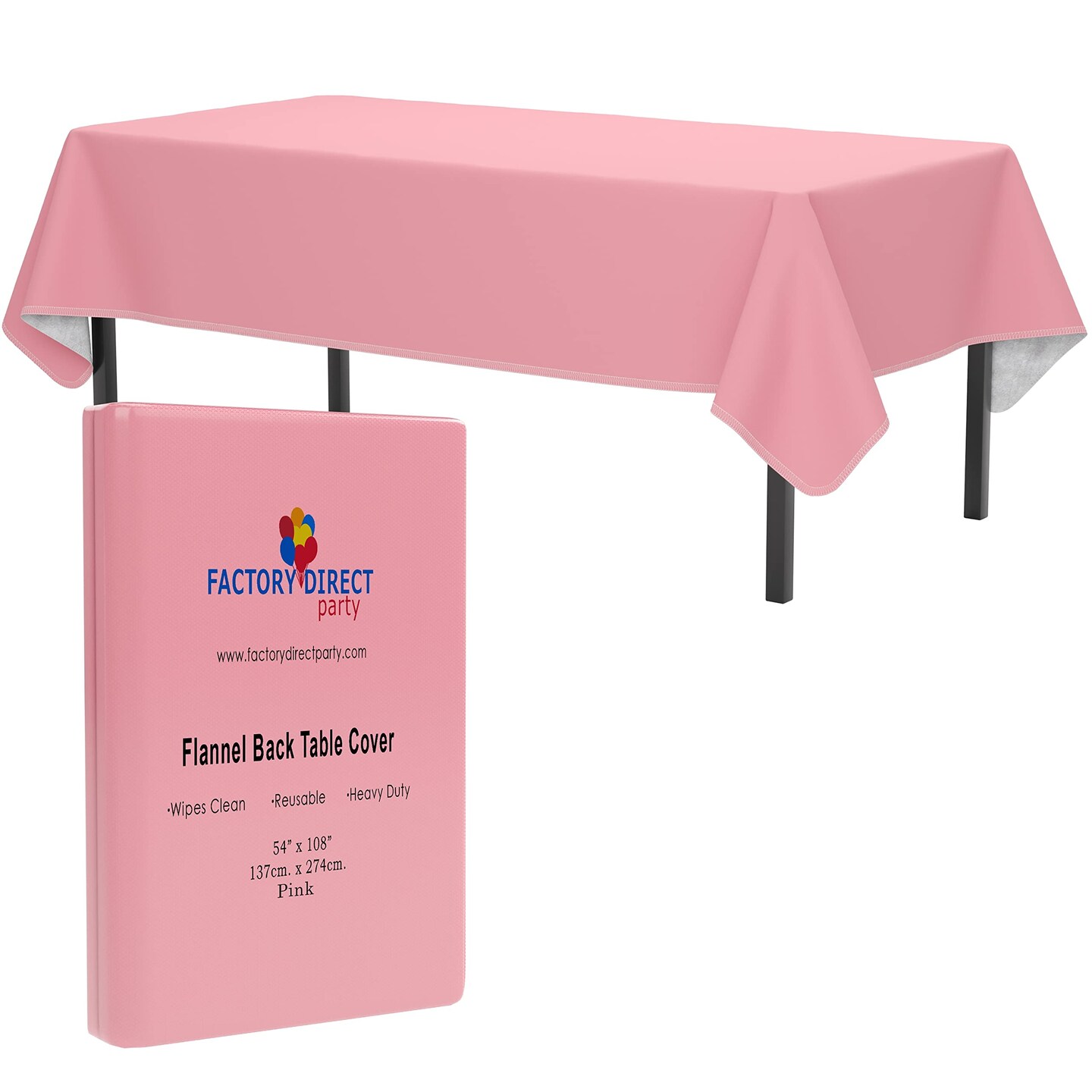 Exquisite Vinyl Tablecloth – 54" x 108" – Pack of 1 – Rectangular Plastic Table Cover with Flannel Backing – Reusable & Waterproof Tablecloth for Events and Parties