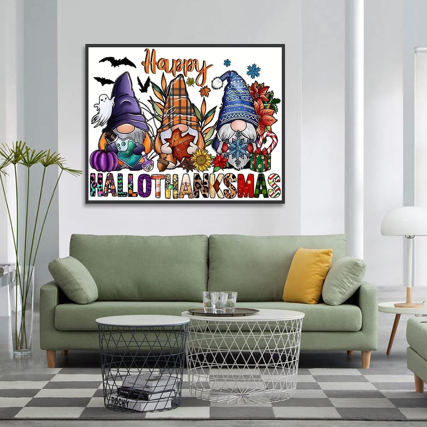 Diamond Art Kits for Adults,5D Halloween Diamond Painting DIY Gnome-12x16inch