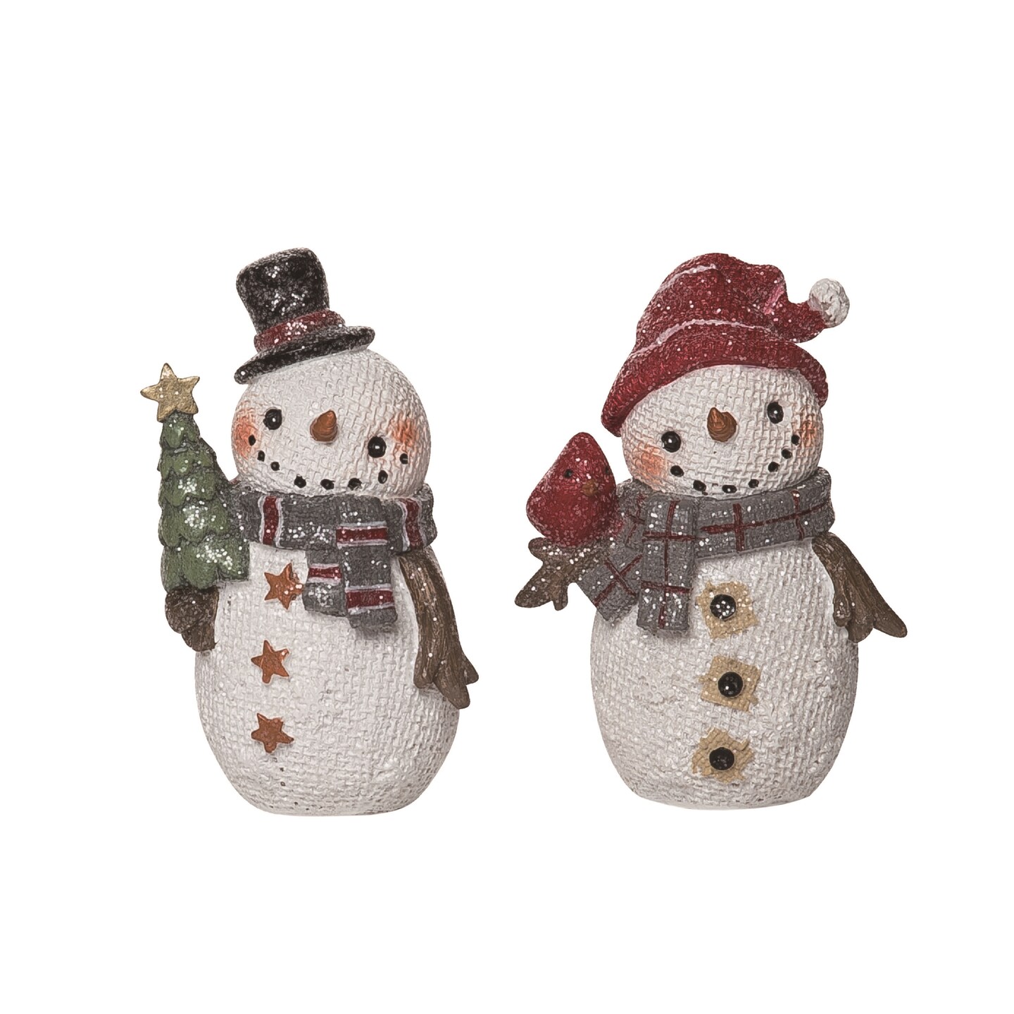 Resin Melty Snowman Family Figurine Set Christmas Decorations