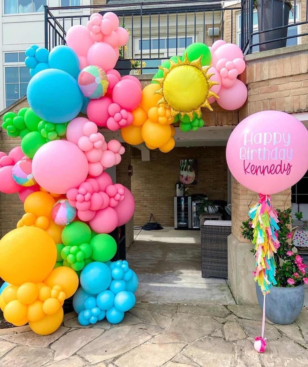 Tropical 162pcs Pastel Colorful Balloons with Beach Ball (Pastel Color)