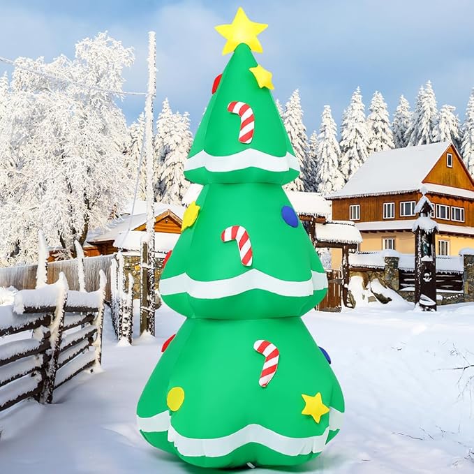 GOOSH 5 FT Christmas Inflatables Tree Outdoor Decorations with Built-in LEDs