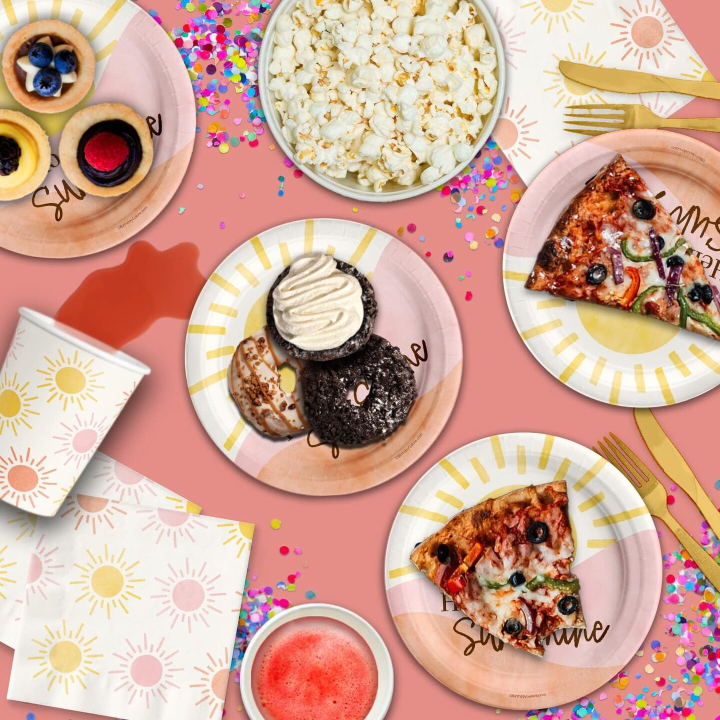 Hello Sunshine Birthday Party Supplies Set Plates Cups and Napkins Tableware Kit