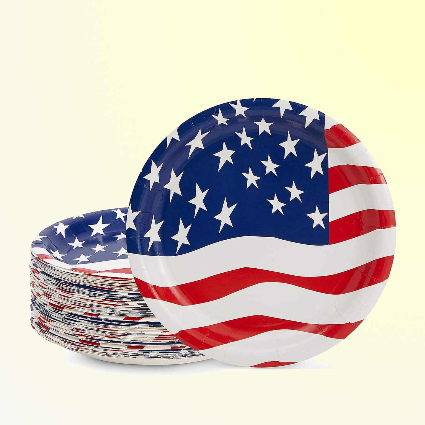 80 Pack 4th of July American Flag Plates 9&#x22;