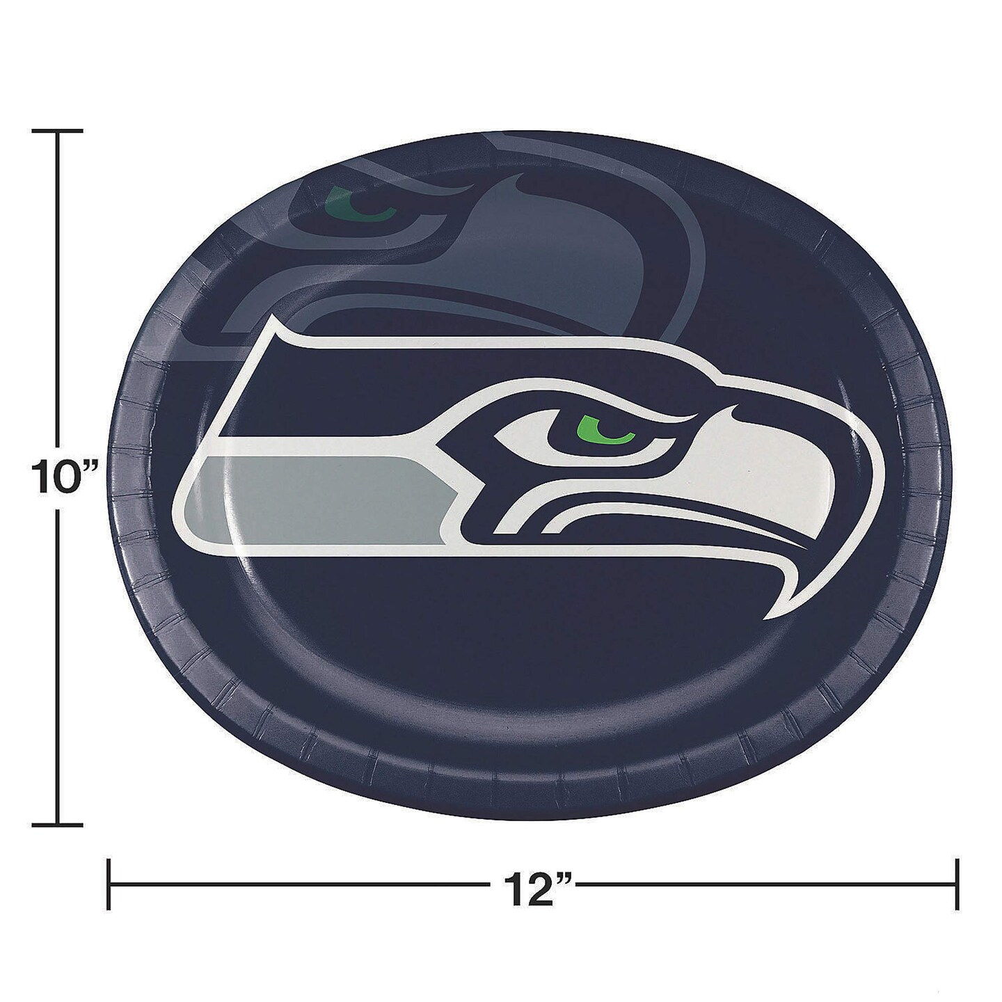 10 Inch Seattle Seahawks Oval Paper Plates for Tailgate Party Supplies 24 Pack