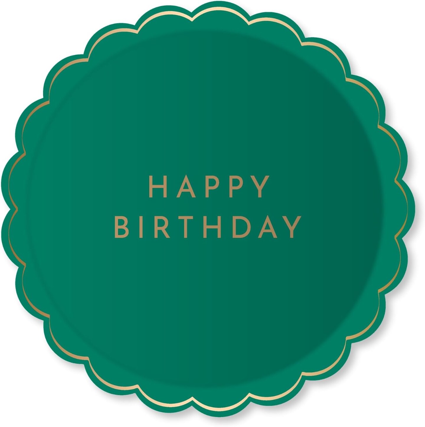 Green Happy Birthday Small Paper Party Plates (Emerald Green)