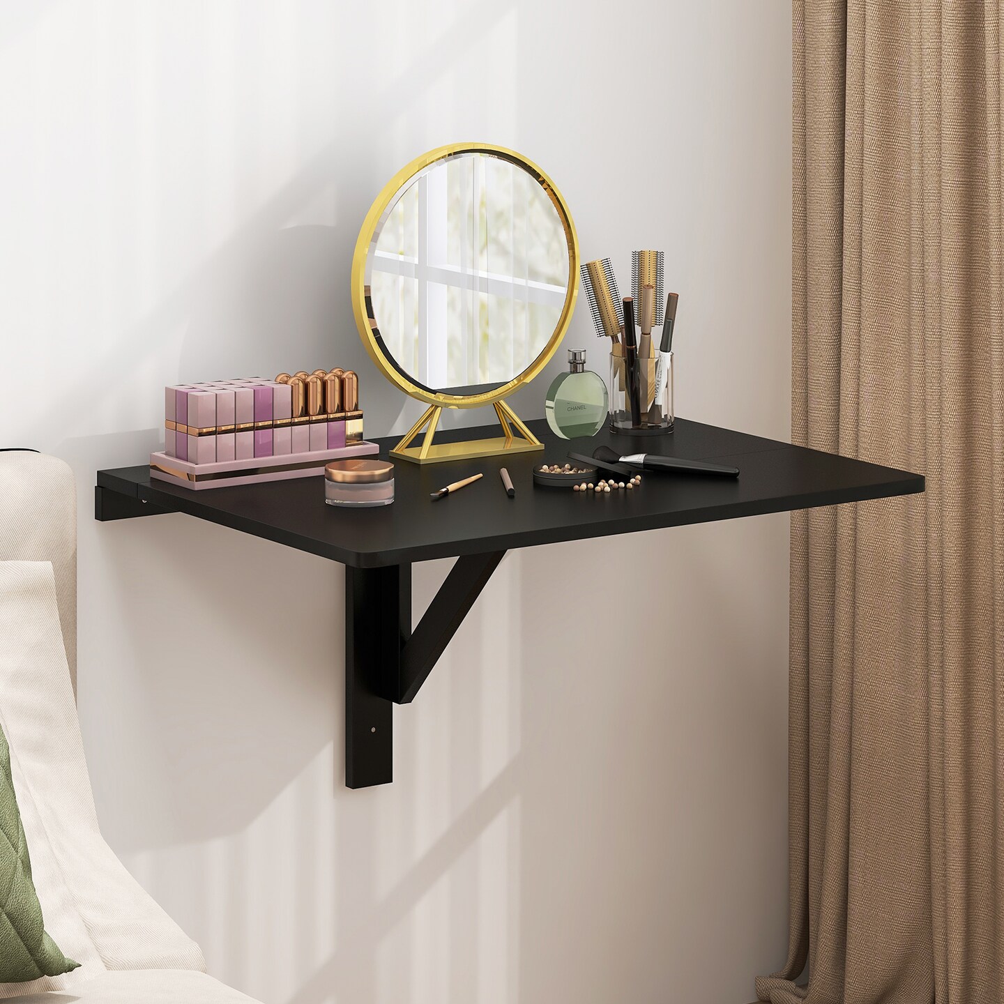 Space Saver Folding Wall-Mounted Drop-Leaf Table - 31.5&#x22; x 23.5&#x22; x 17.0&#x22; (L x W x H)