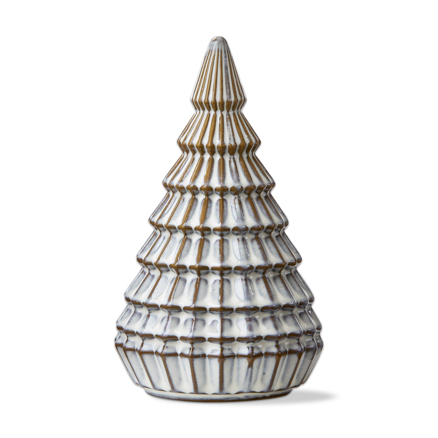 Aspen Tree Decor - Small White Ceramic Holiday Tree Sculpture, 7" H x 4" L x 4" W, Perfect for Christmas Decor